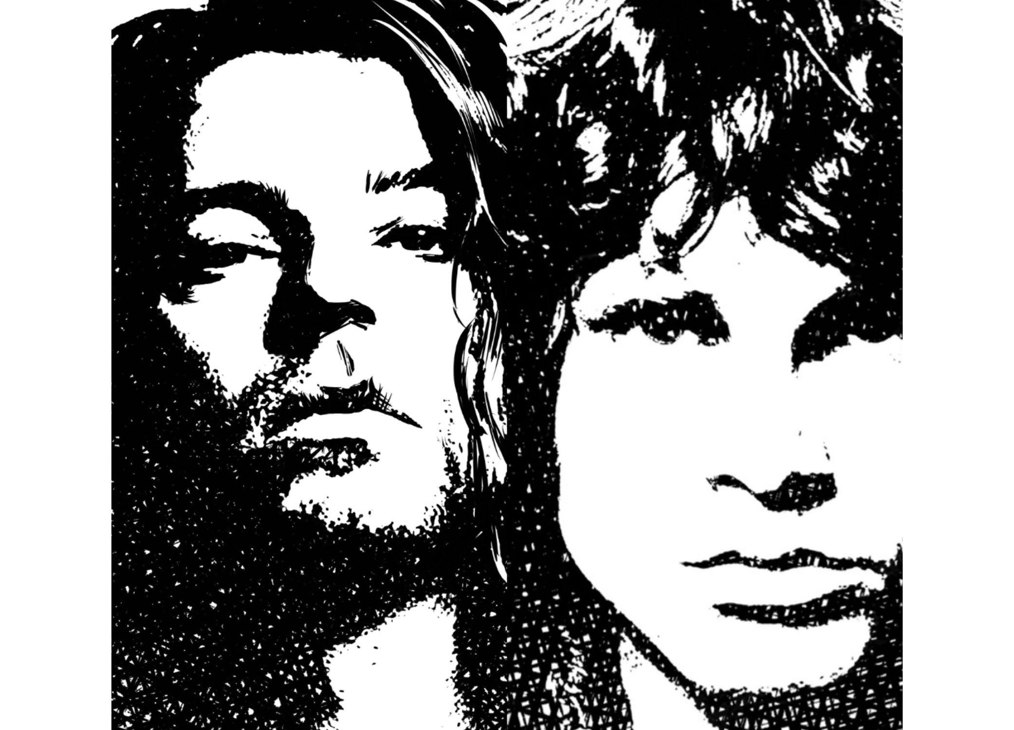 Two singers in black and white