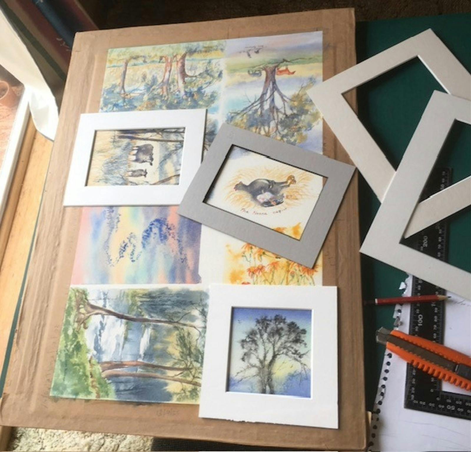 Watercolours of local scenery