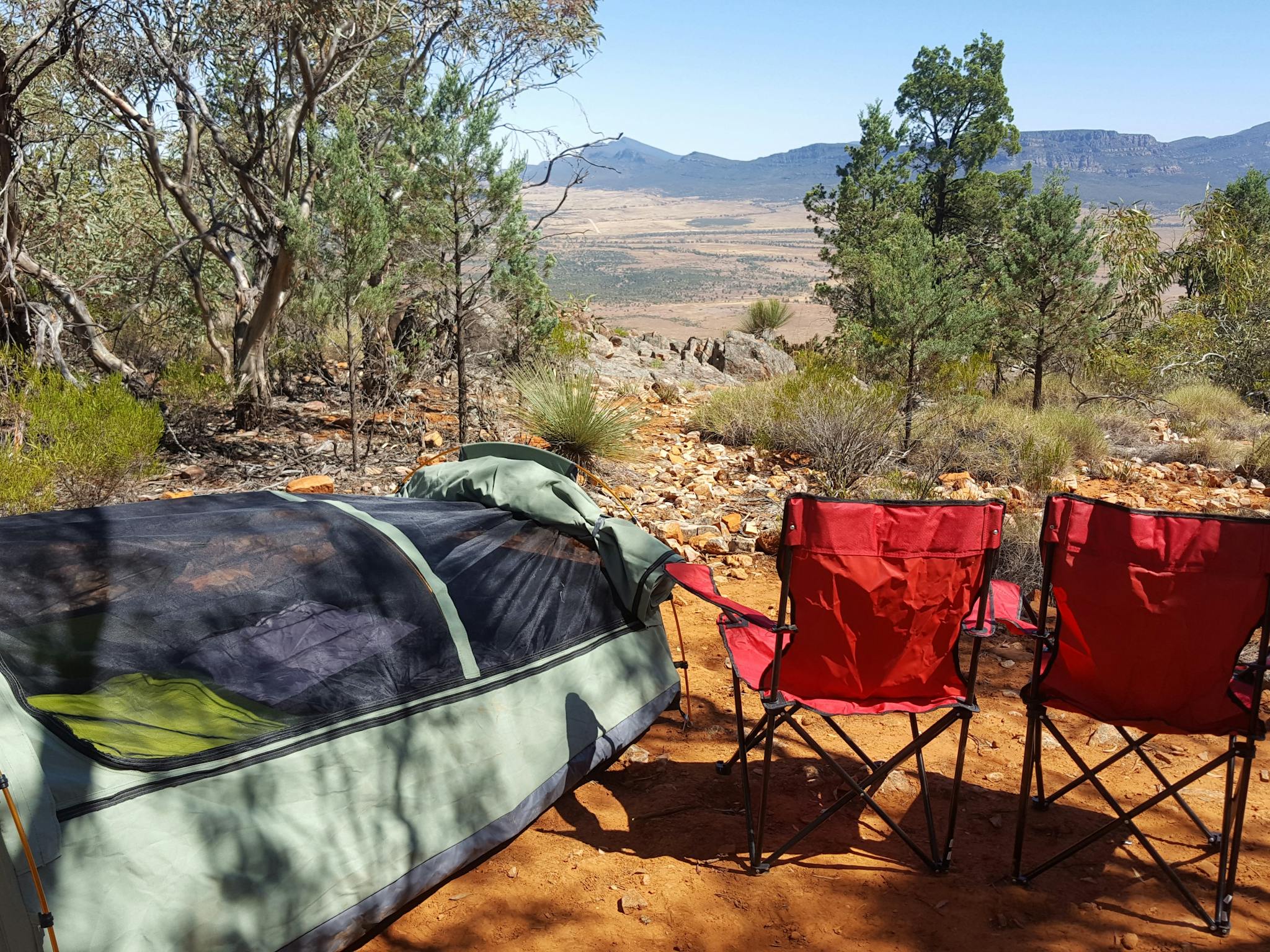 Heli-camping swag on Chace Range