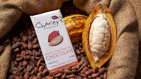 Charley's Chocolate, cocoa beans and cocoa pod