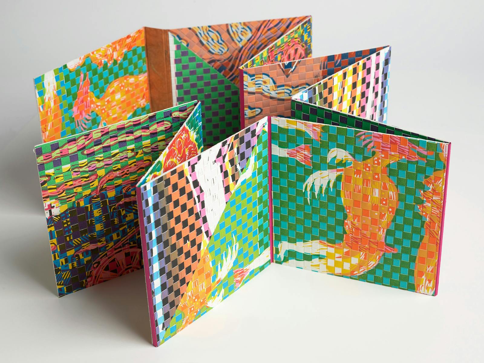 A colourful concertina book