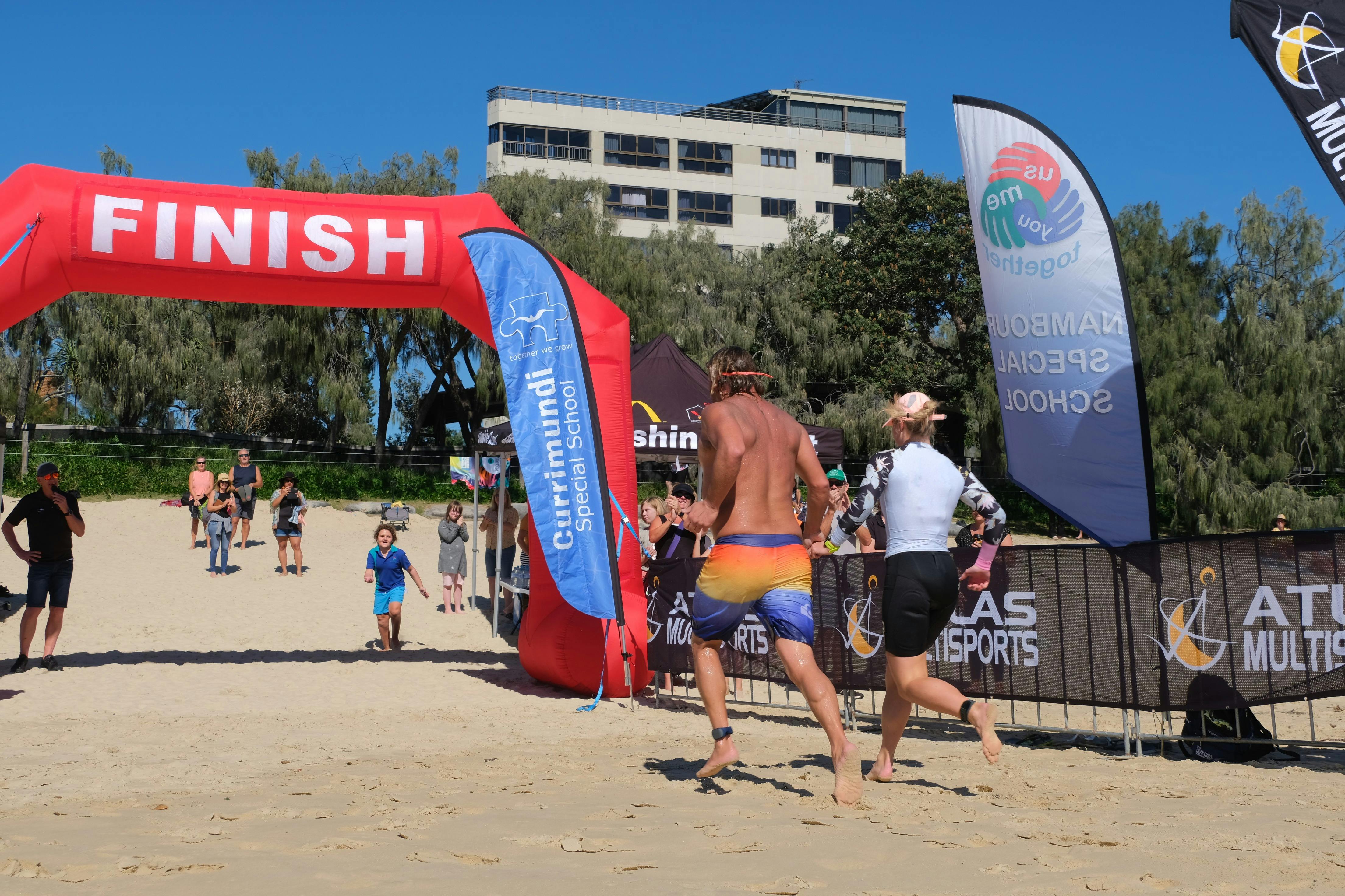 Island Charity Swim Finish Line
