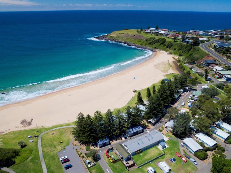 Aerial view of Kendalls on the Beach Holiday Park