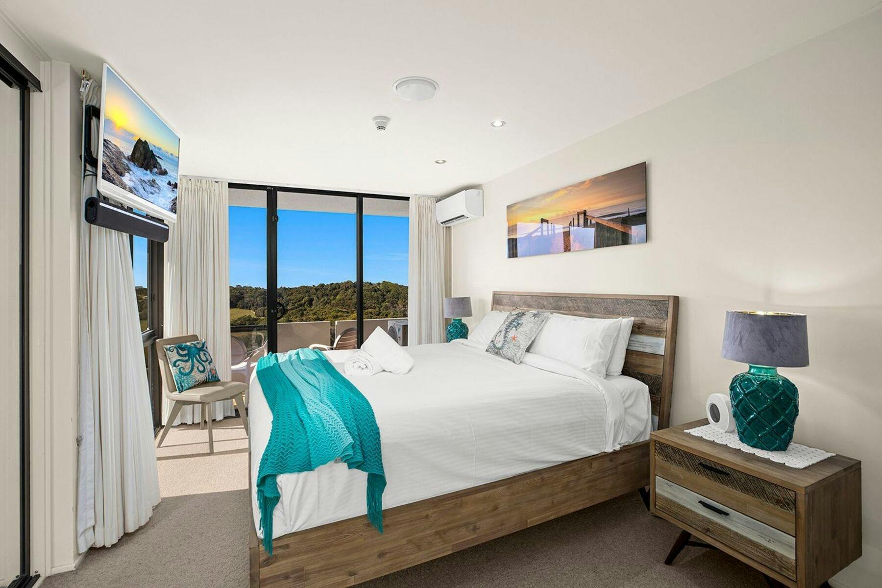 Coastal bedroom looking at the coast