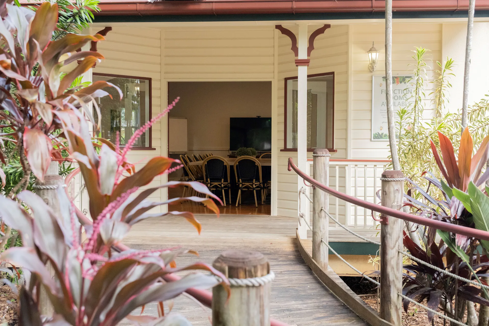 The Boardroom nestled among the gardens