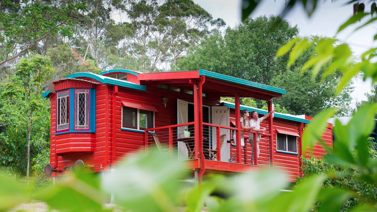 Queensland Train Carriage Deck - Glasshouse Mountains Ecolodge