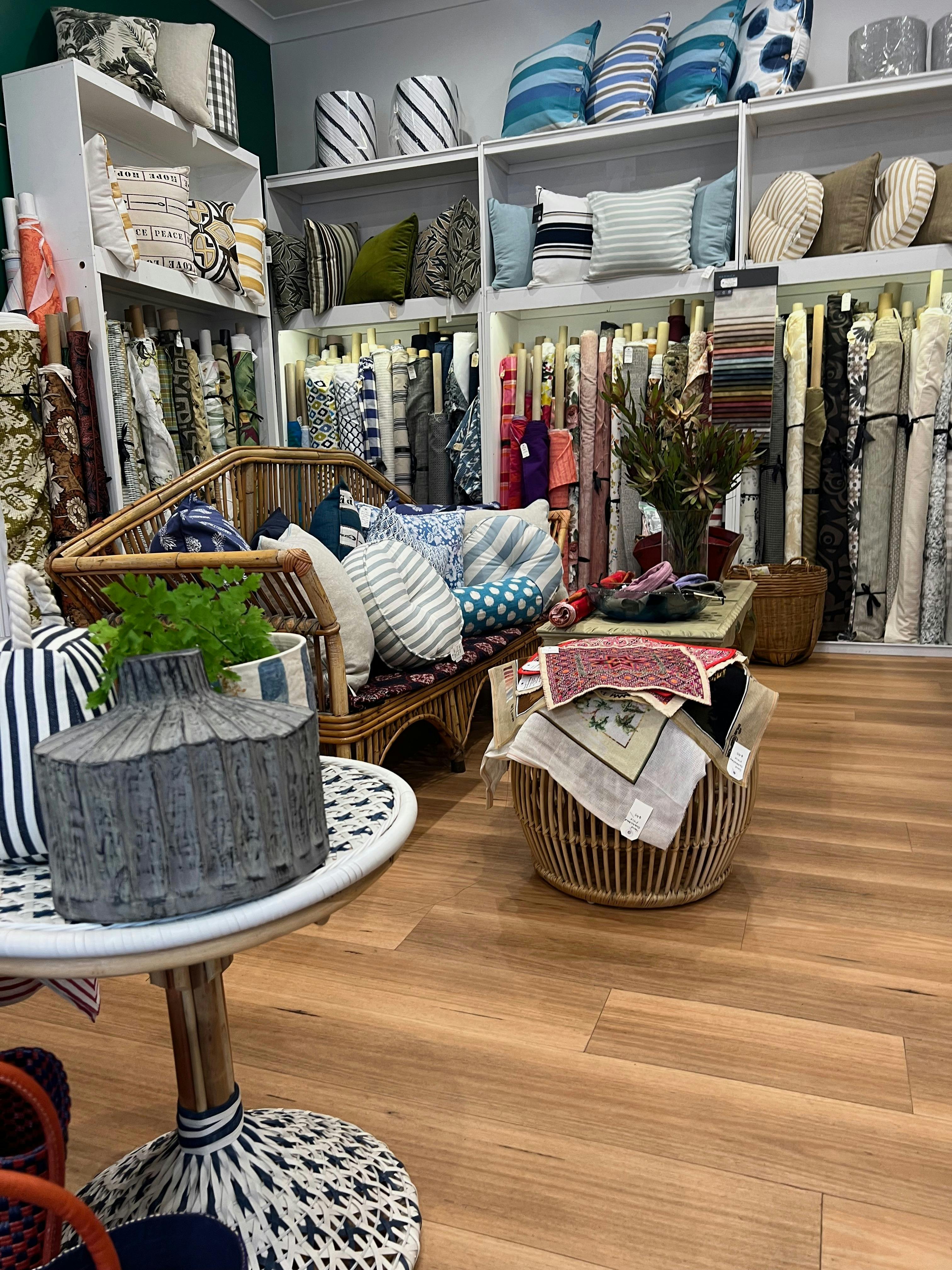 Lots of rolls of fabric
