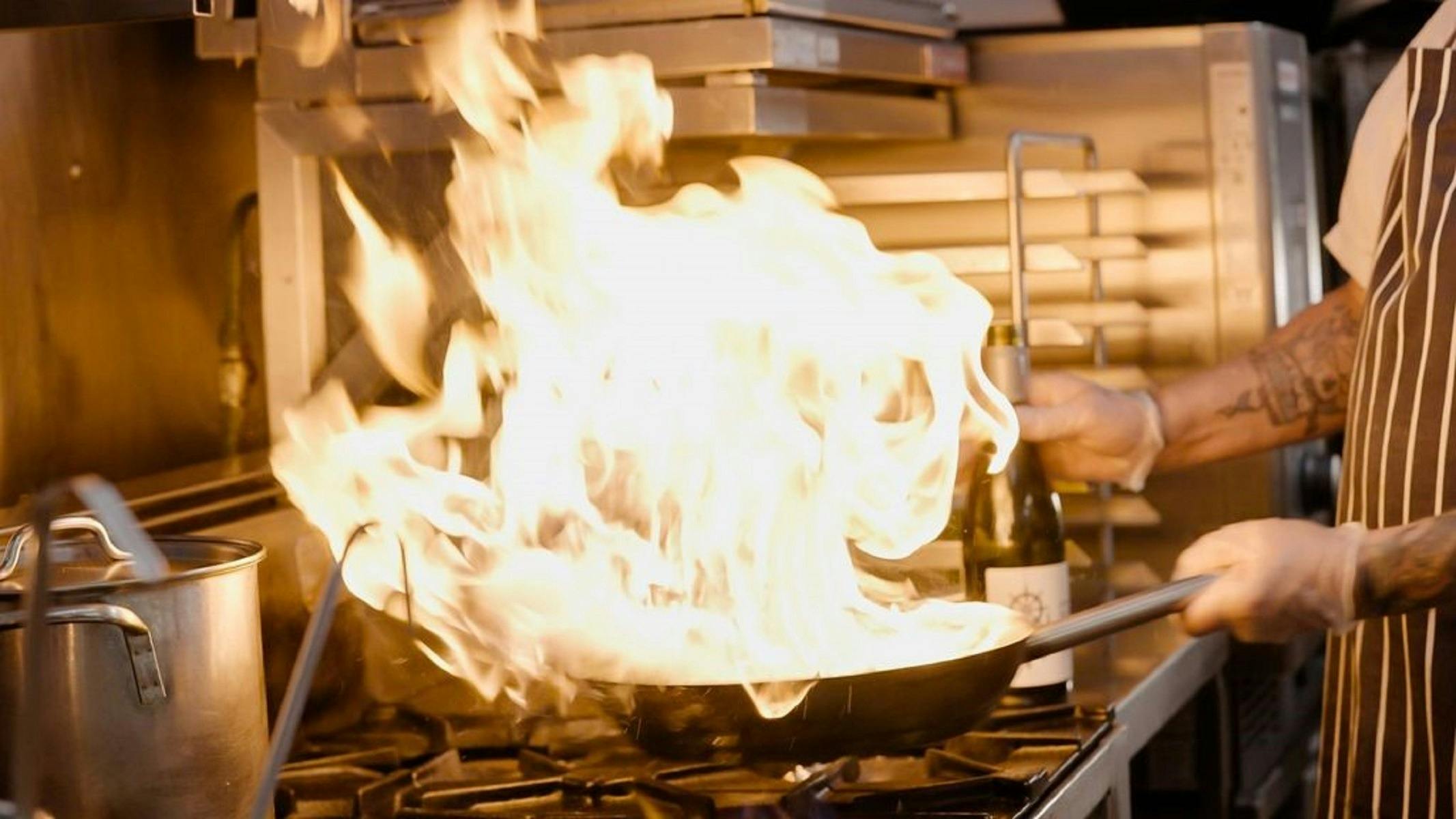 Chef cooking a feast