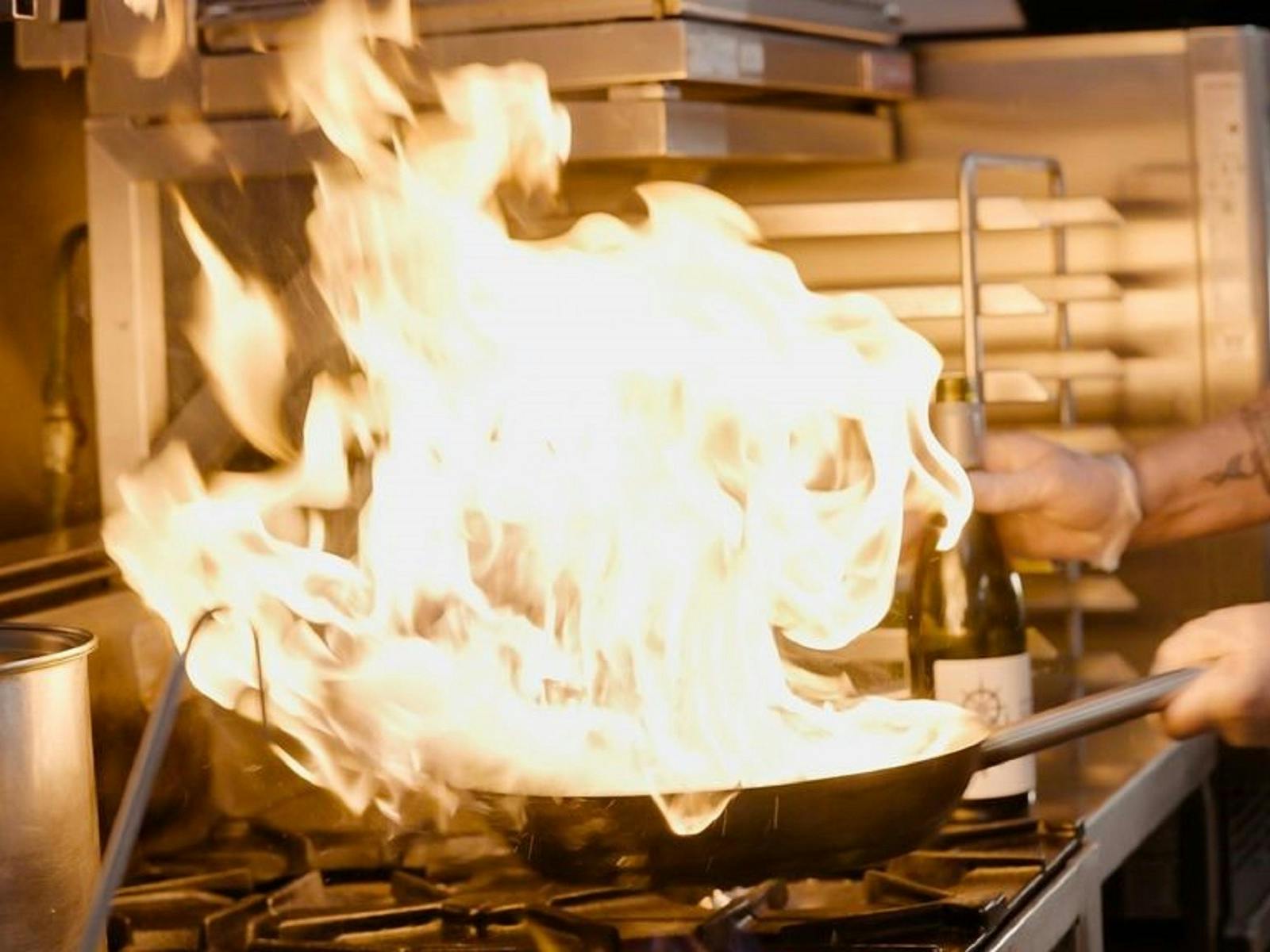 Chef cooking a feast