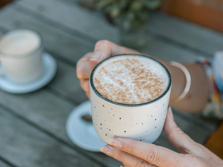 Hot drink available at Red Door Cafe