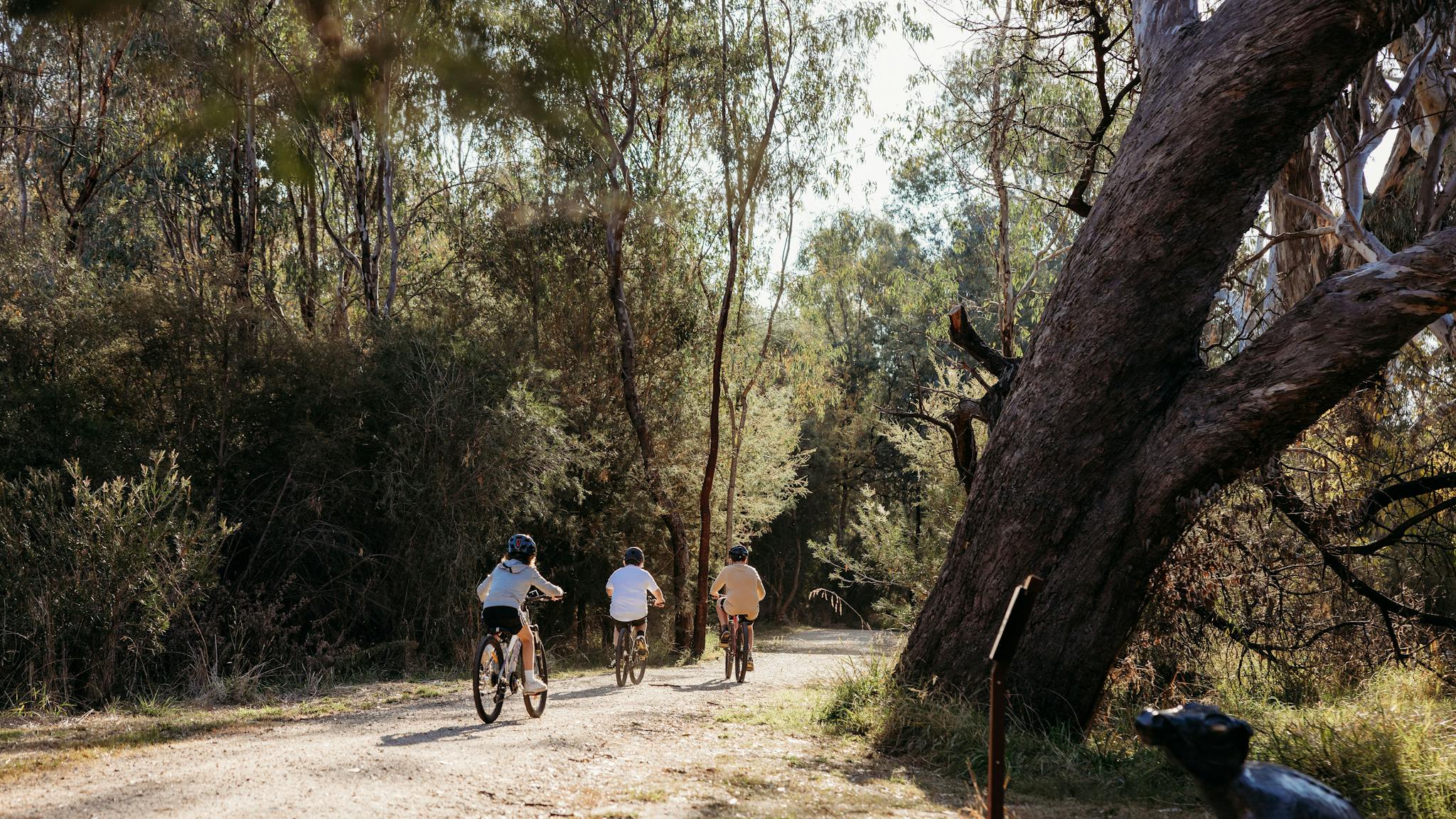 Cyclists on the Crossing Place Trail