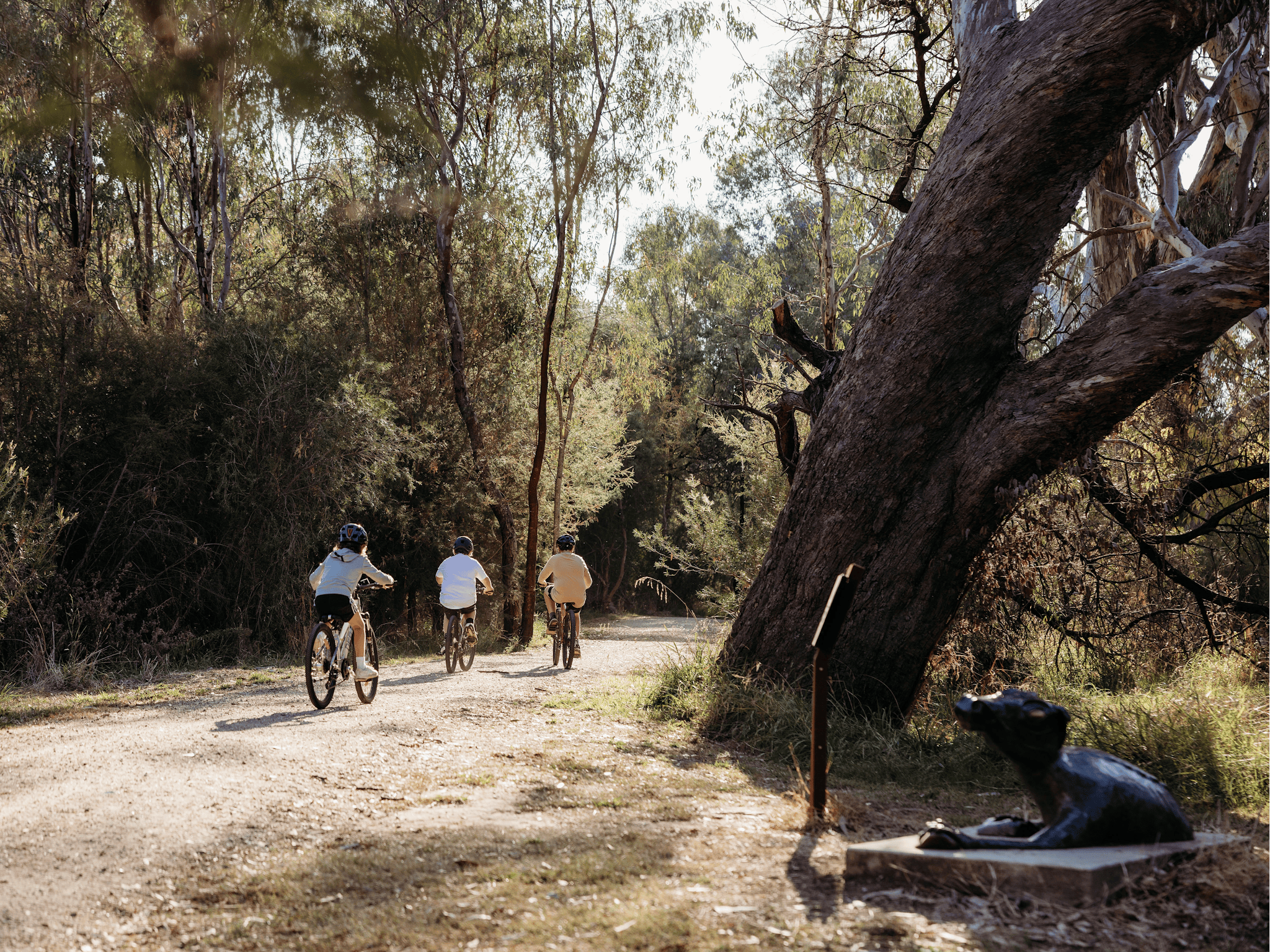 Cyclists on the Crossing Place Trail