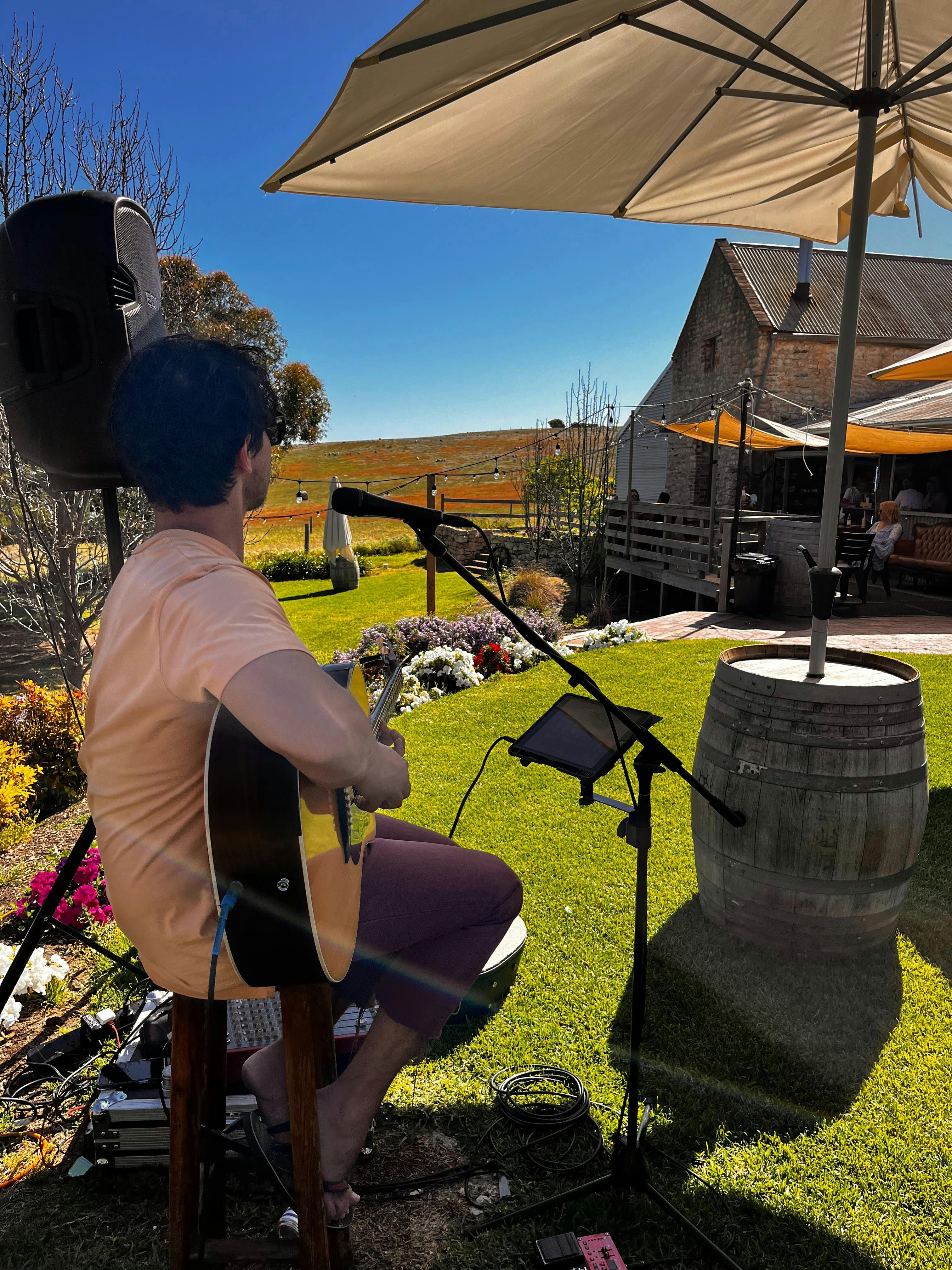 Local musician playing at Ivybrook