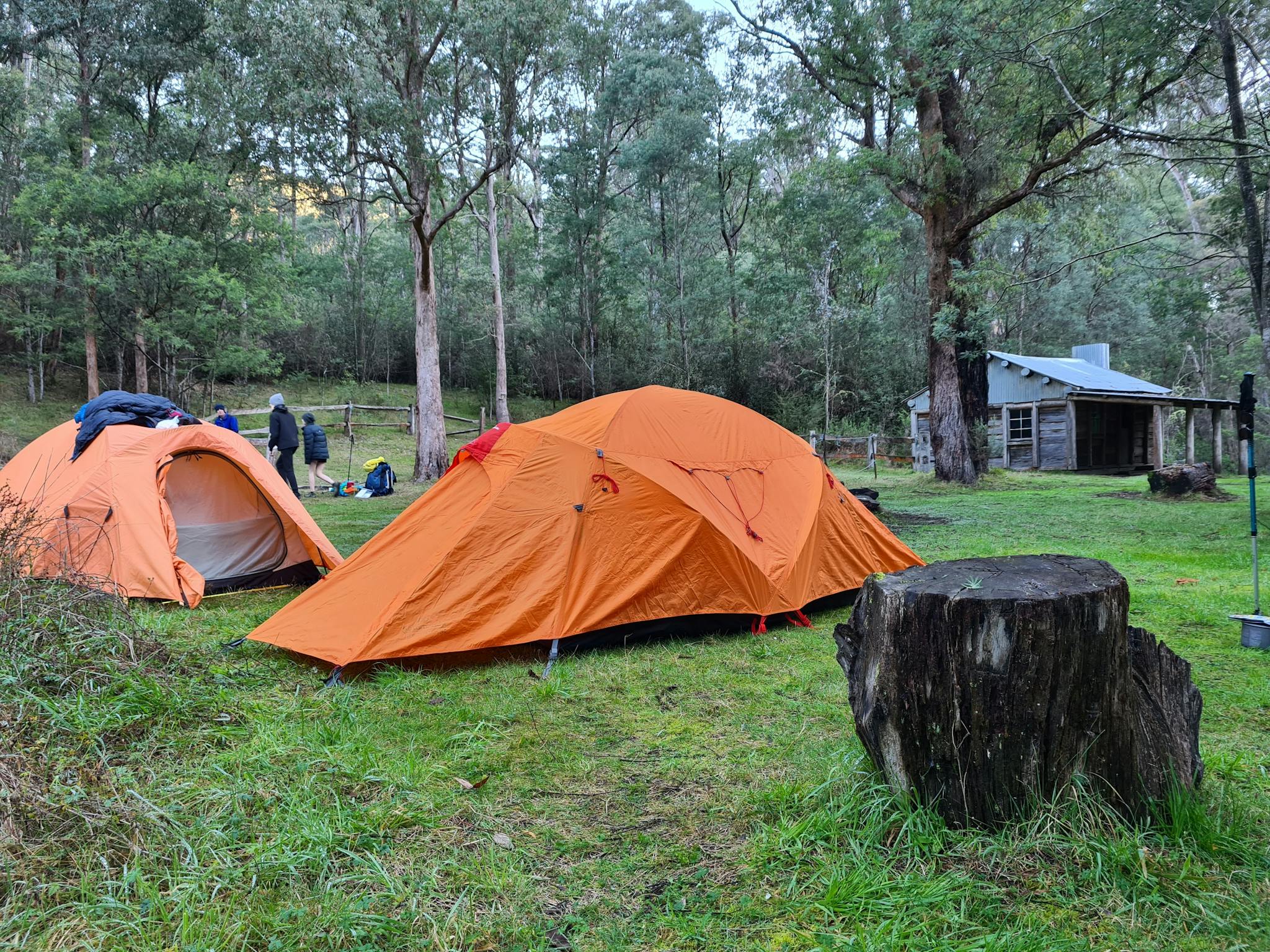 Camp set up at Ritchie's Hut.