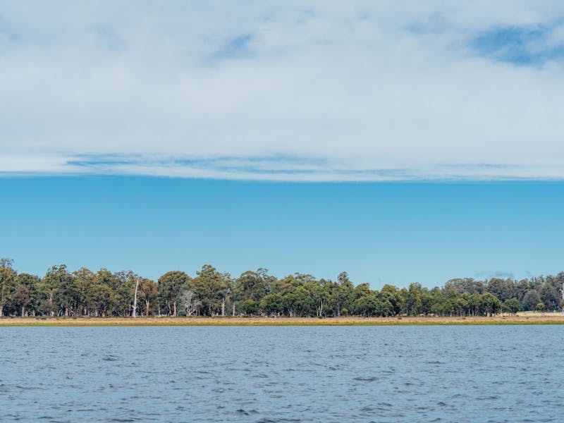 Calm waters and blue skies