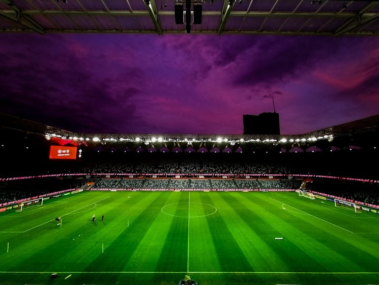 Bankwest Stadium at night