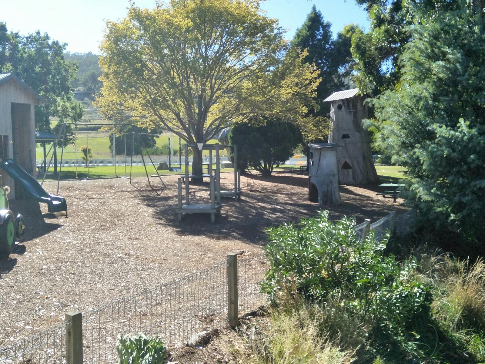 Tree houses in Calvert Park Judbury. Home of Judbury Market