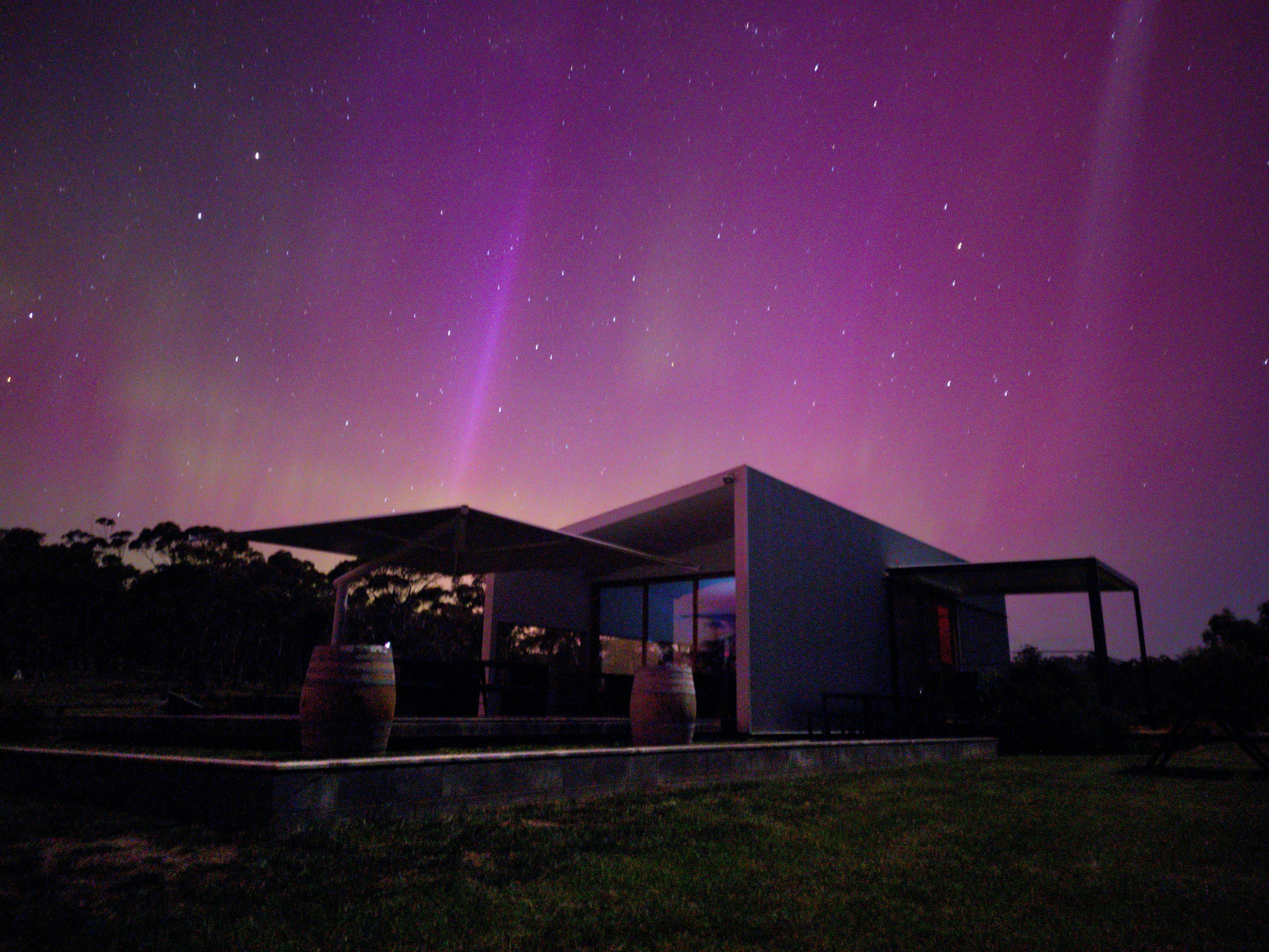 Aurora Australis over Boomer Creek Cellar Door 2024