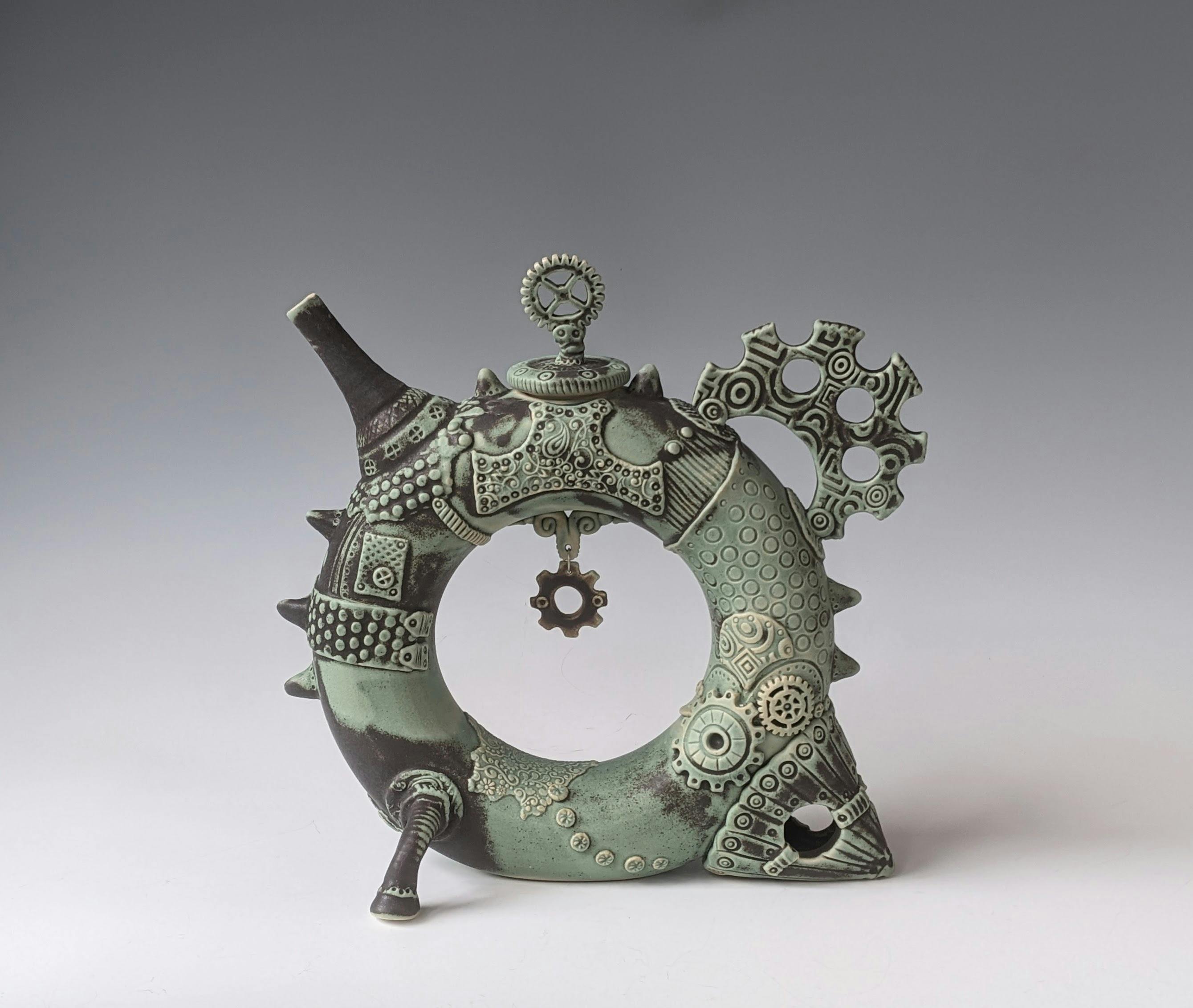 Steampunk Teapot by PJ Pottery