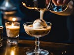 affogato cocktail being poured