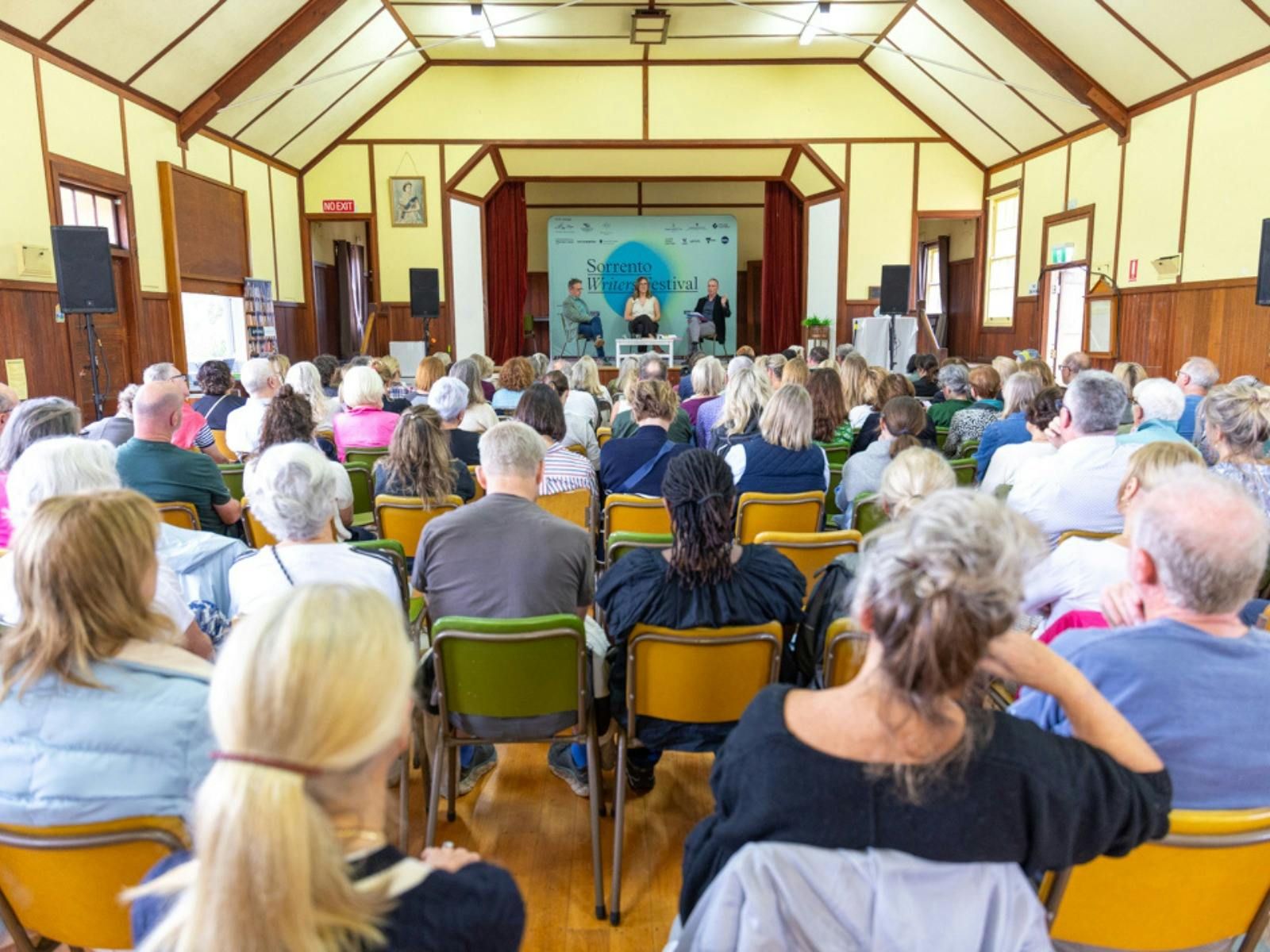 An audience and panel at Sorrento Writers Festival