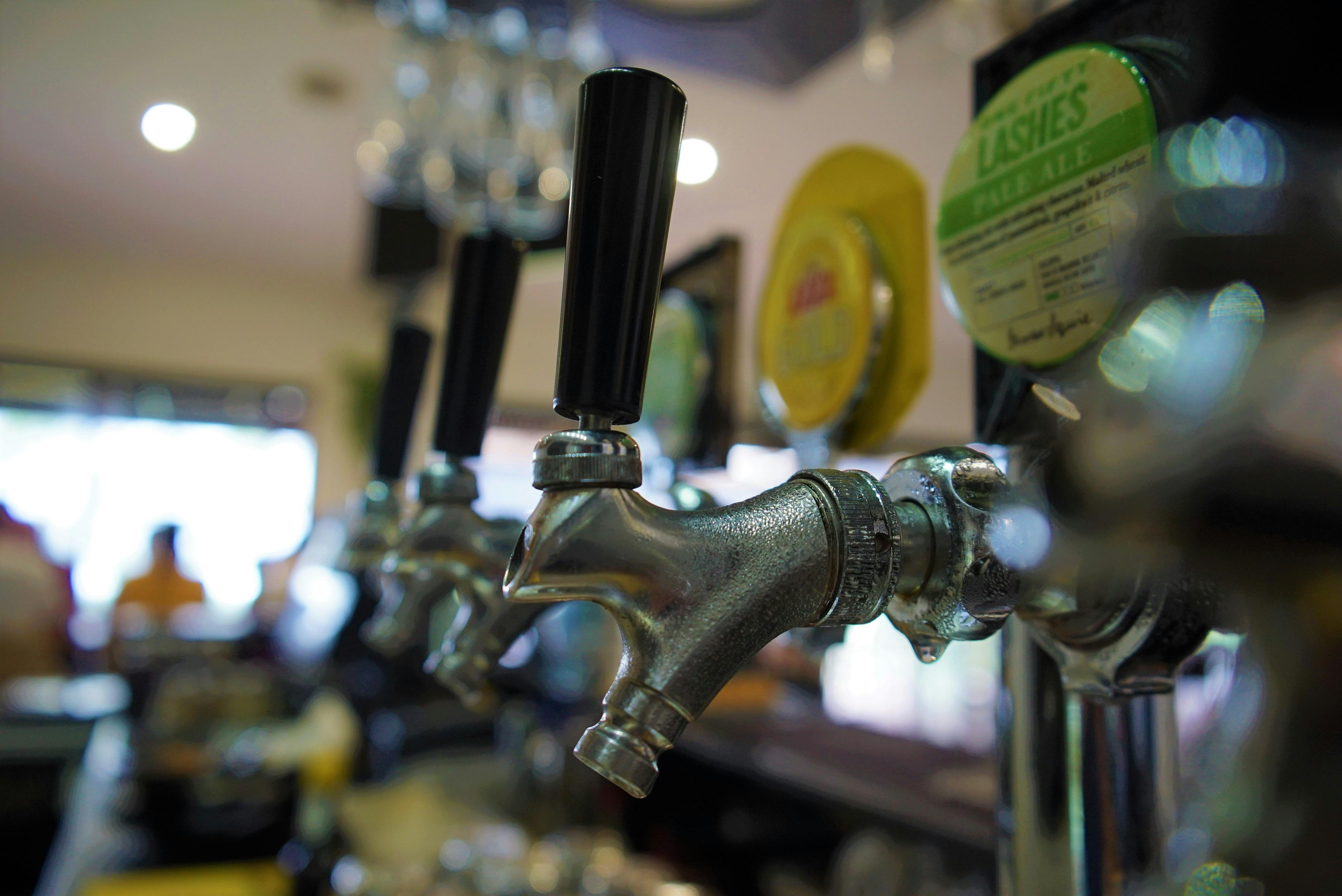 A few of the tap beers Cabarita Beach SLSC has to offer at the bar