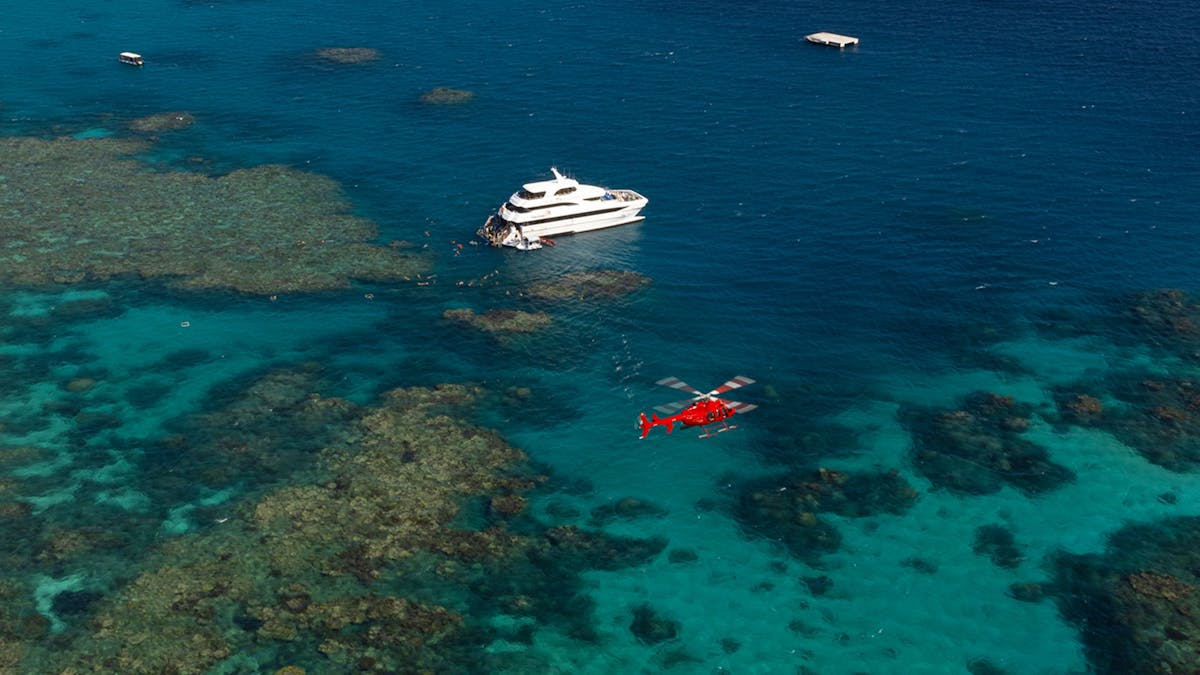 Upgrade to a spectacular Reef Scenic Helicopter Flight when travelling on Evolution