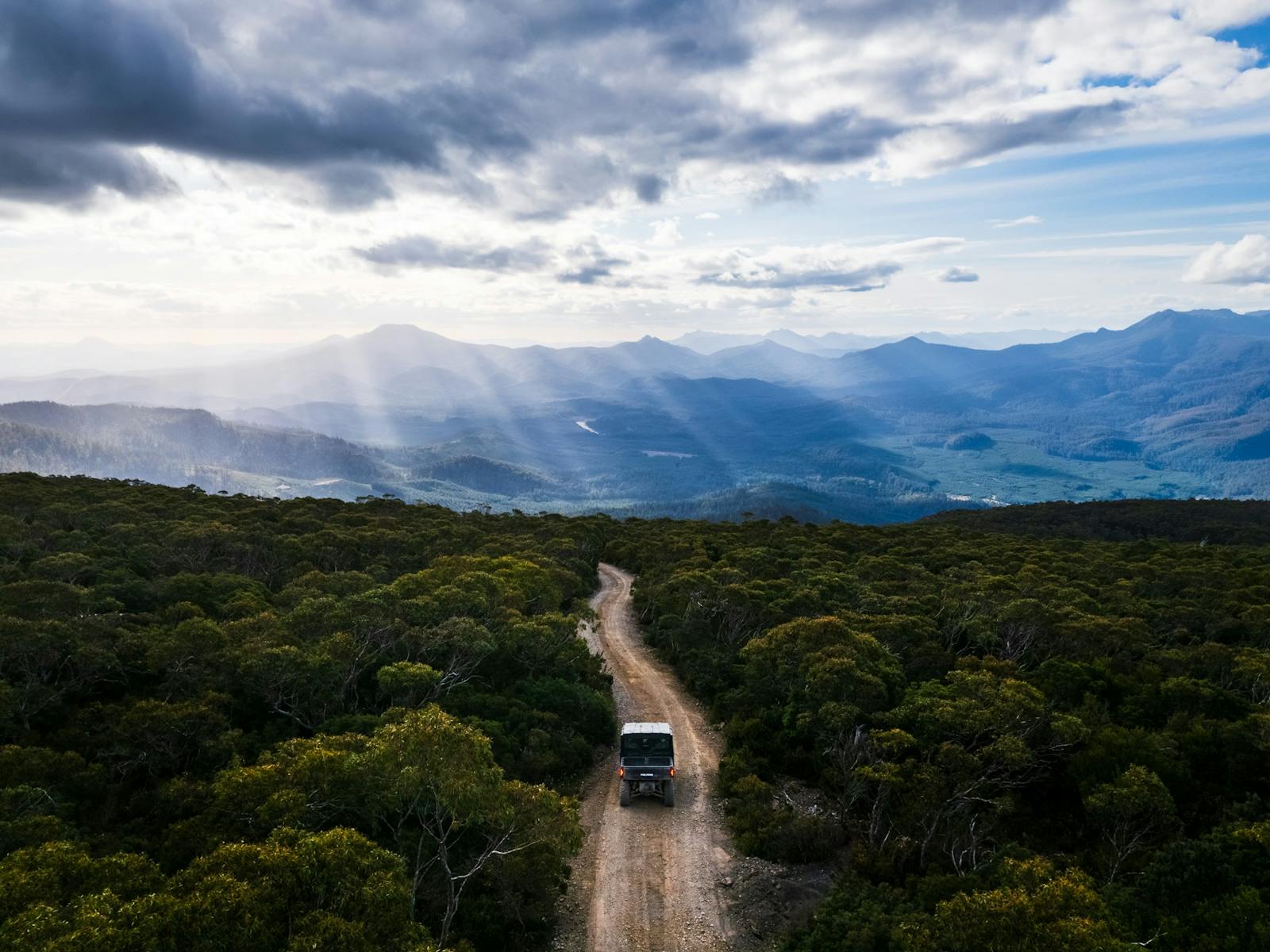 Wilderness ATV Tour descending down from the Summit of Maydena Bike Park