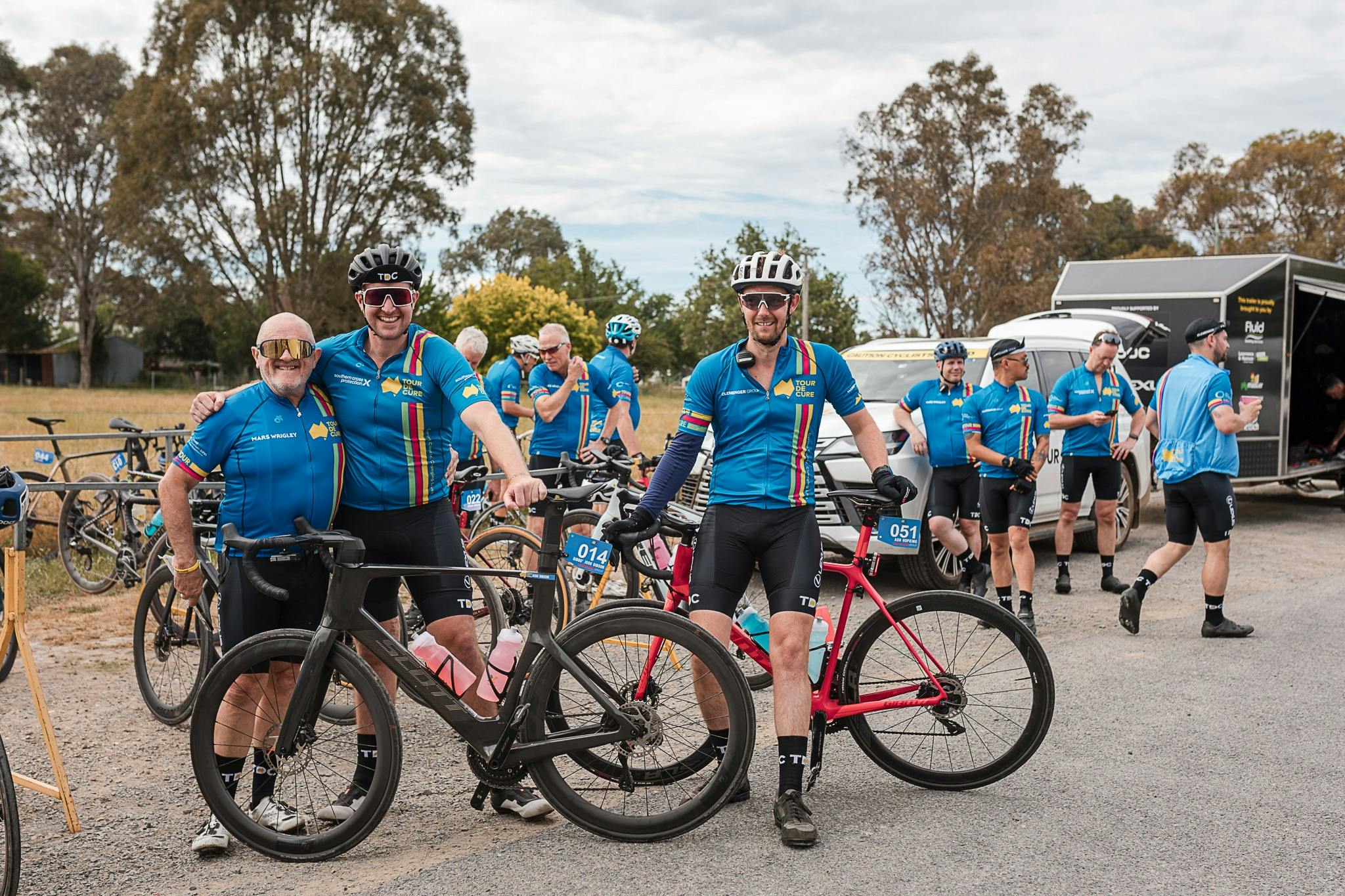 Riders casual at mid-day stop