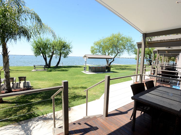 stunning water views from your own deck in a Waterfront Apartment
