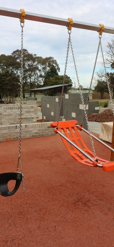 Swing set with disability chair