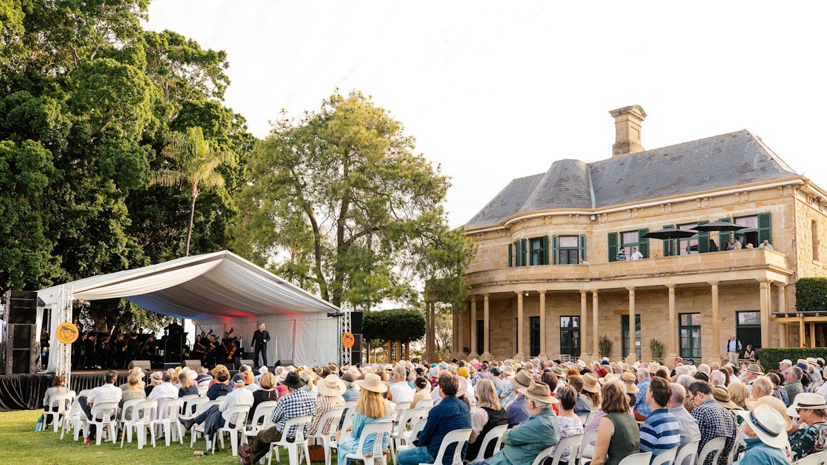 Crowd enjoying opera at Jimbour House
