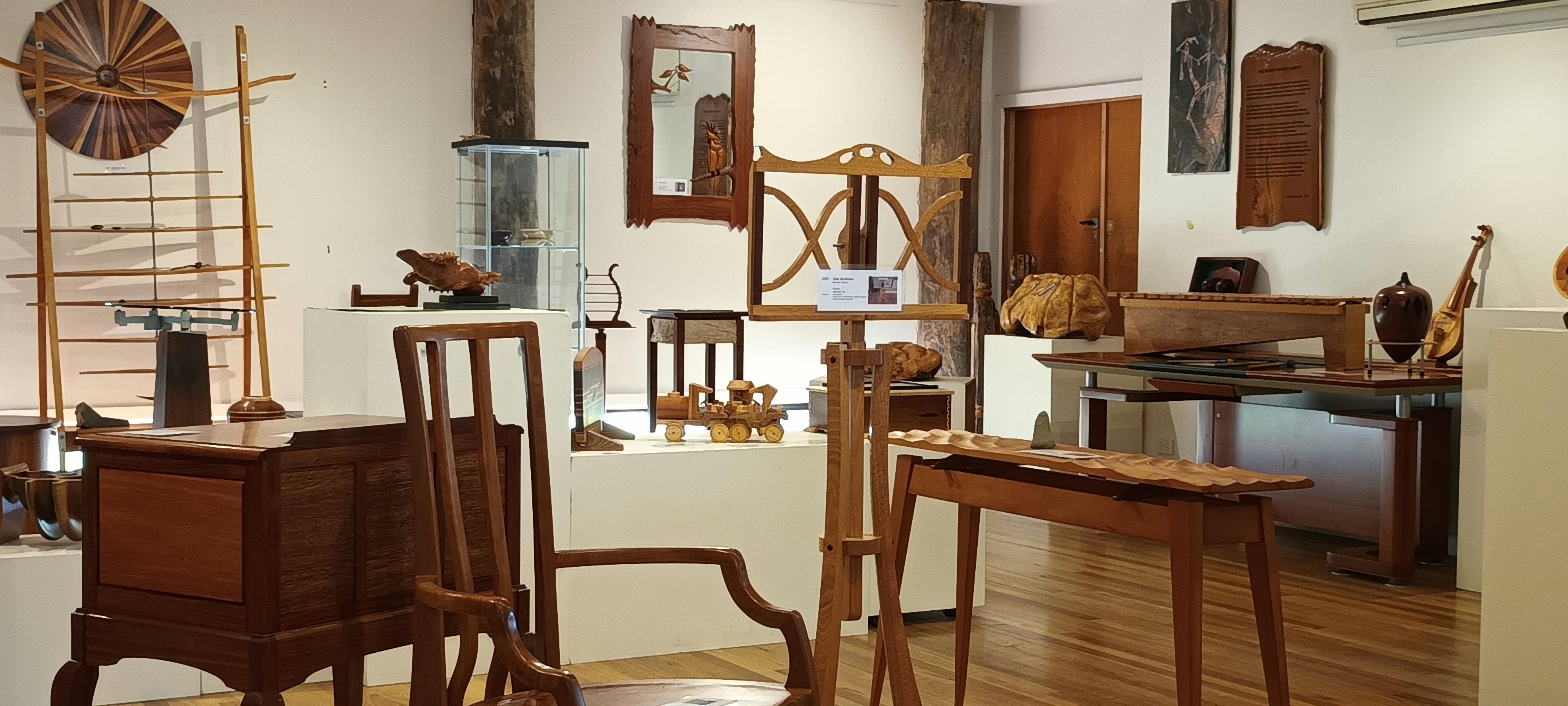 Woodwork items on permanent display