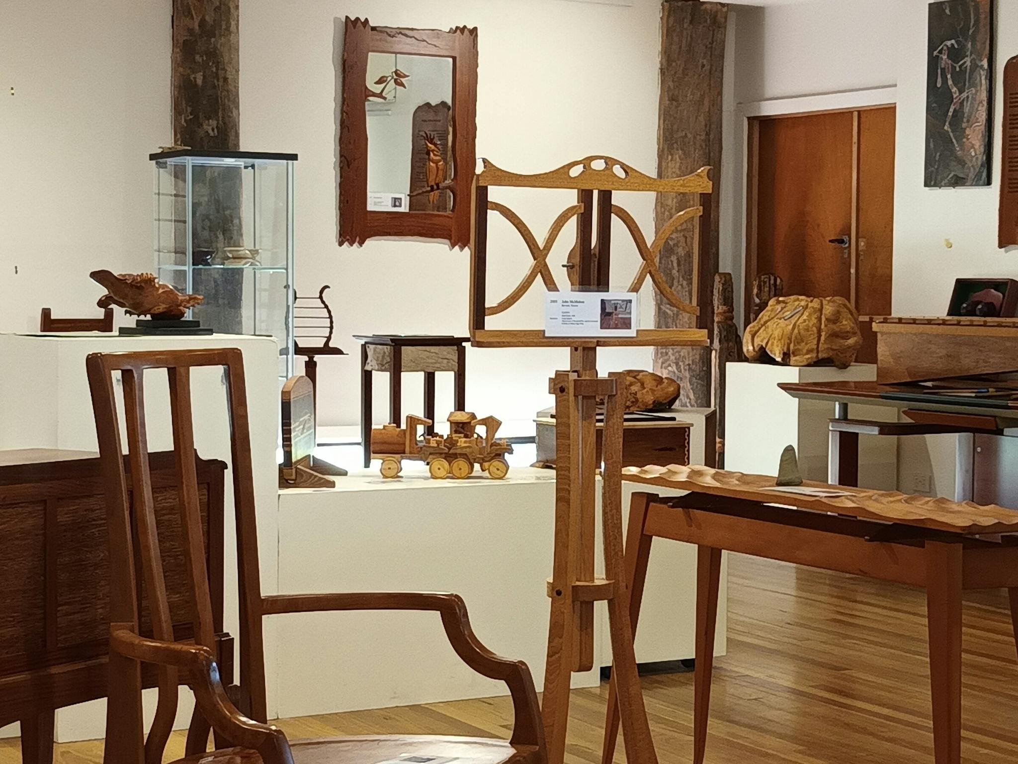 Woodwork items on permanent display