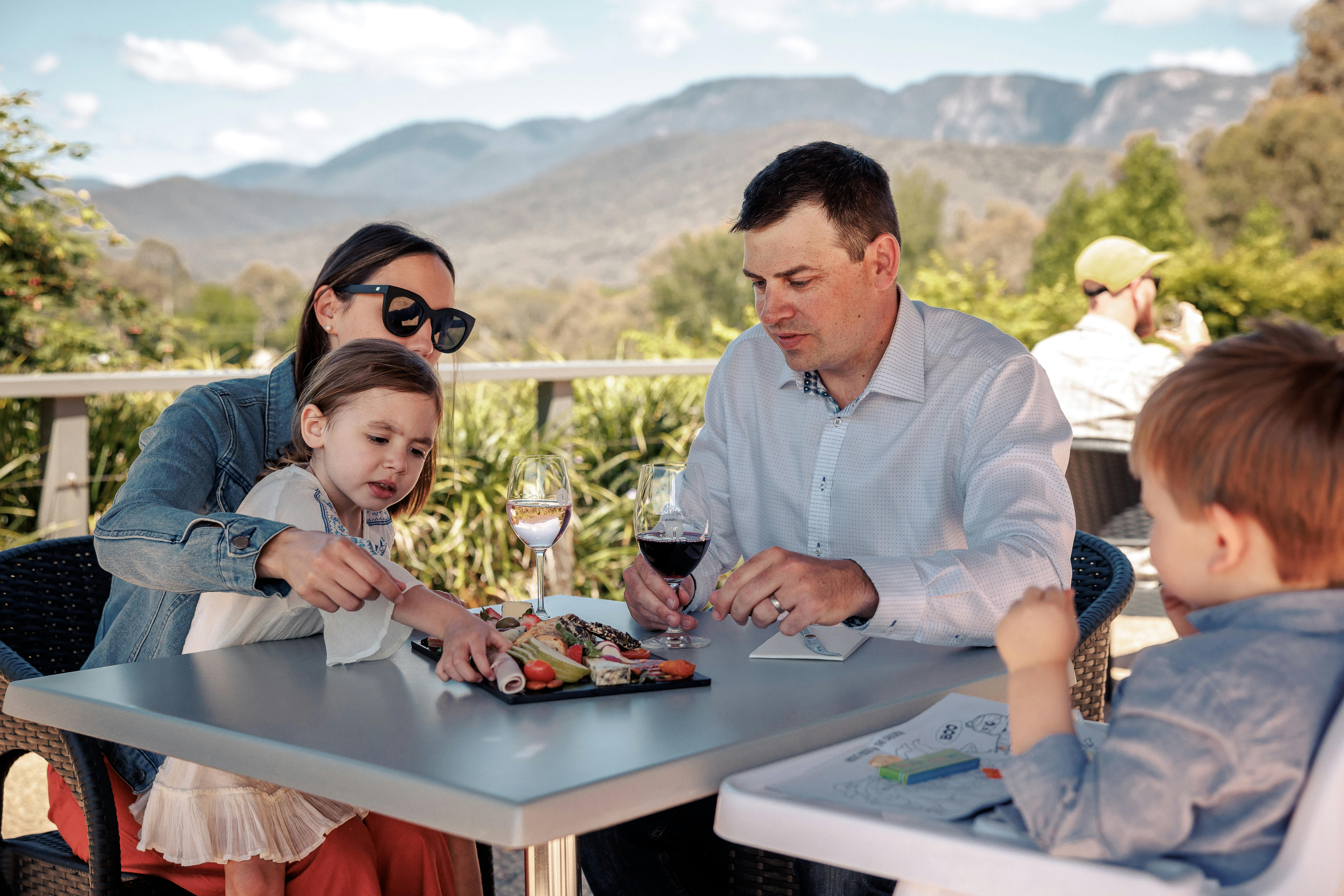 Young family enjoying Ringer Reef