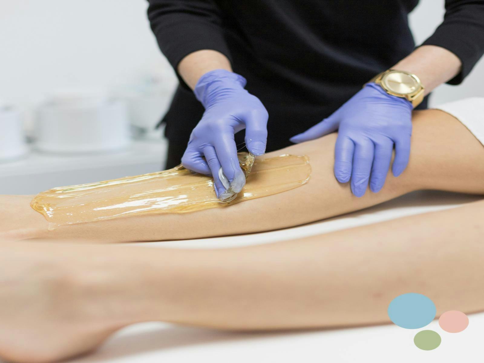 Sugaring hair removal on the legs Sugaring hair removal on the legs
