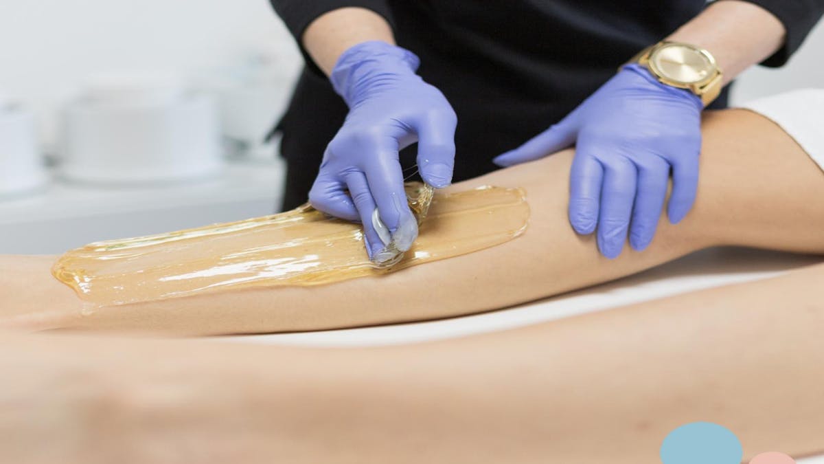 Sugaring hair removal on the legs