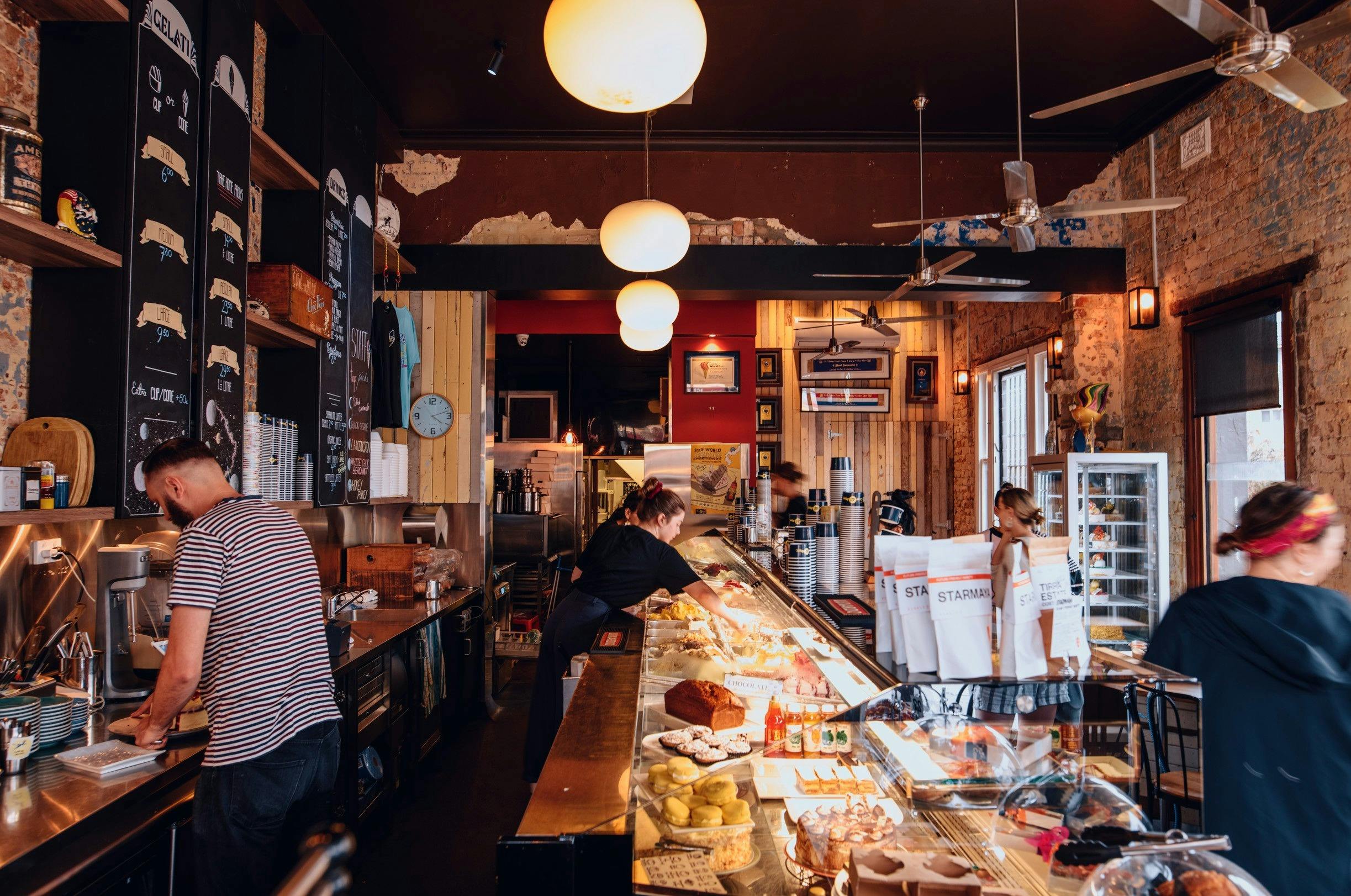 Interior of Cow and The Moon artisan gelato store on Enmore Road, Enmore