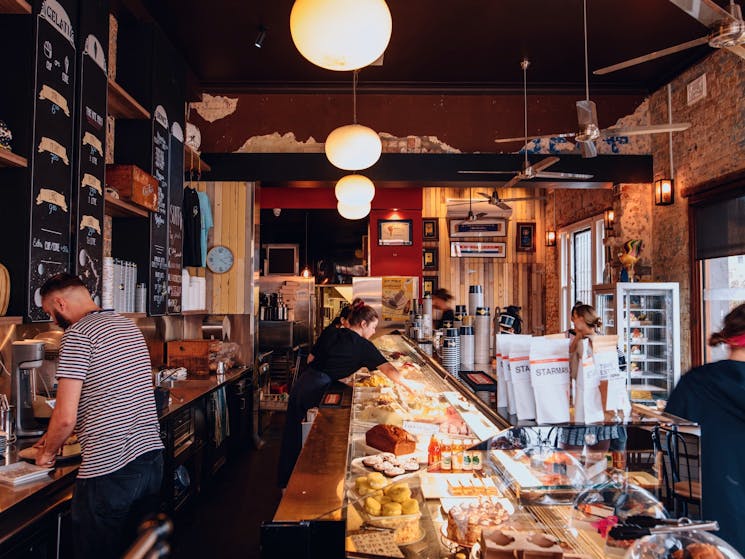 Interior of Cow and The Moon artisan gelato store on Enmore Road, Enmore