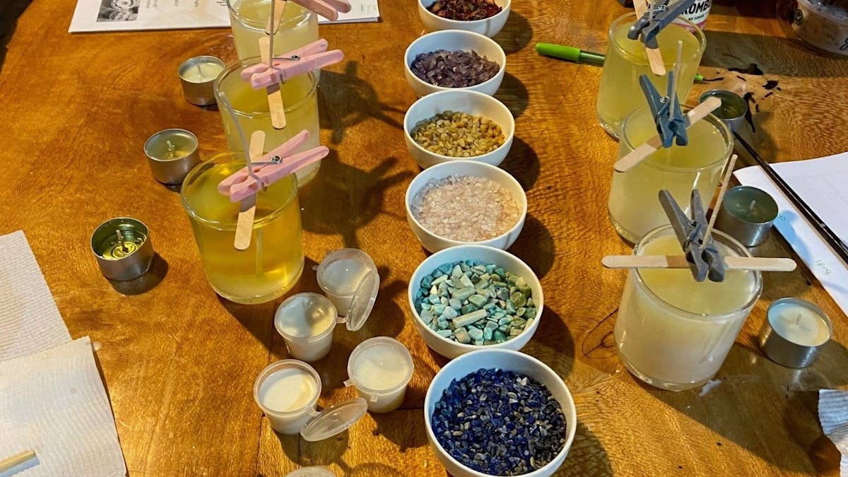 Crystal & Botanical Candle Making Class Gold Coast Hinterland