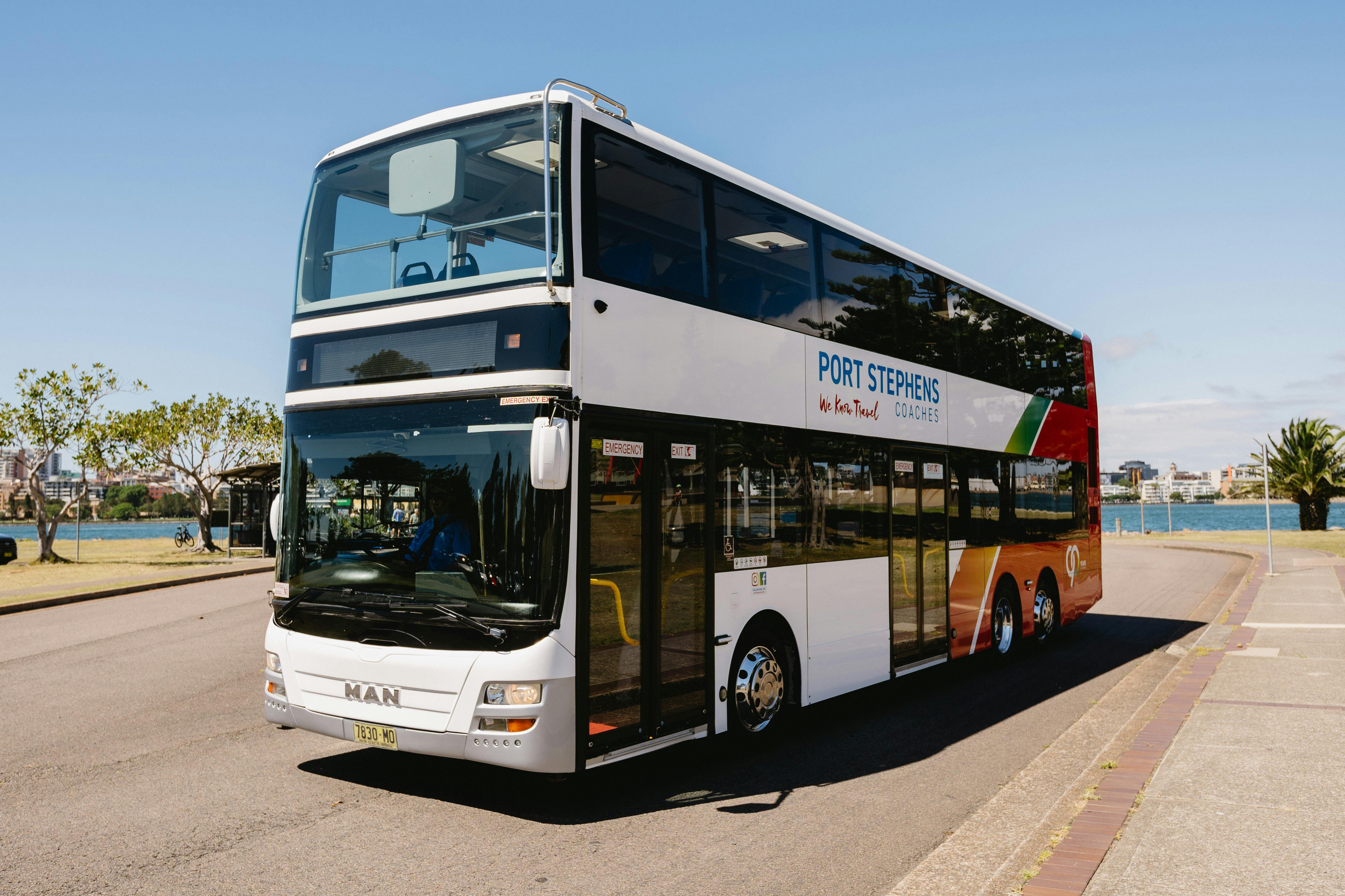 Port Stephens Coaches 80 Seats low floor Double Decker