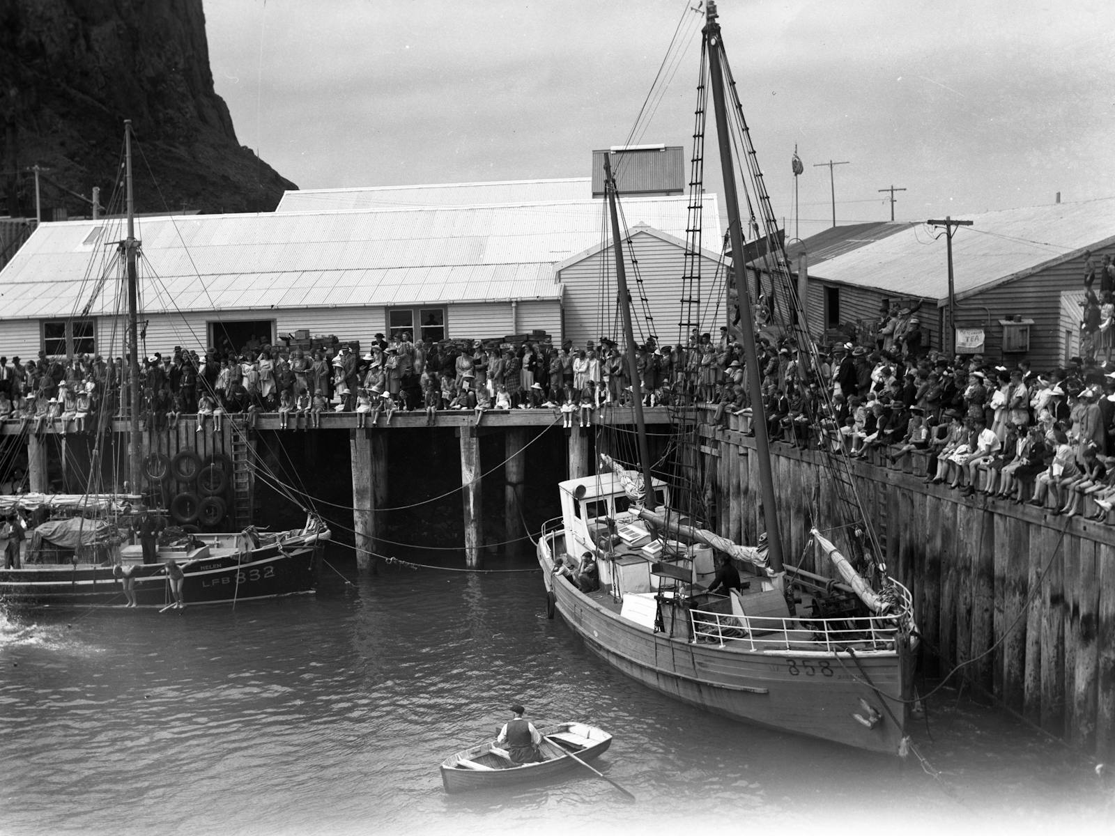 Swimming Race at the Stanley Wharf early 1930's
