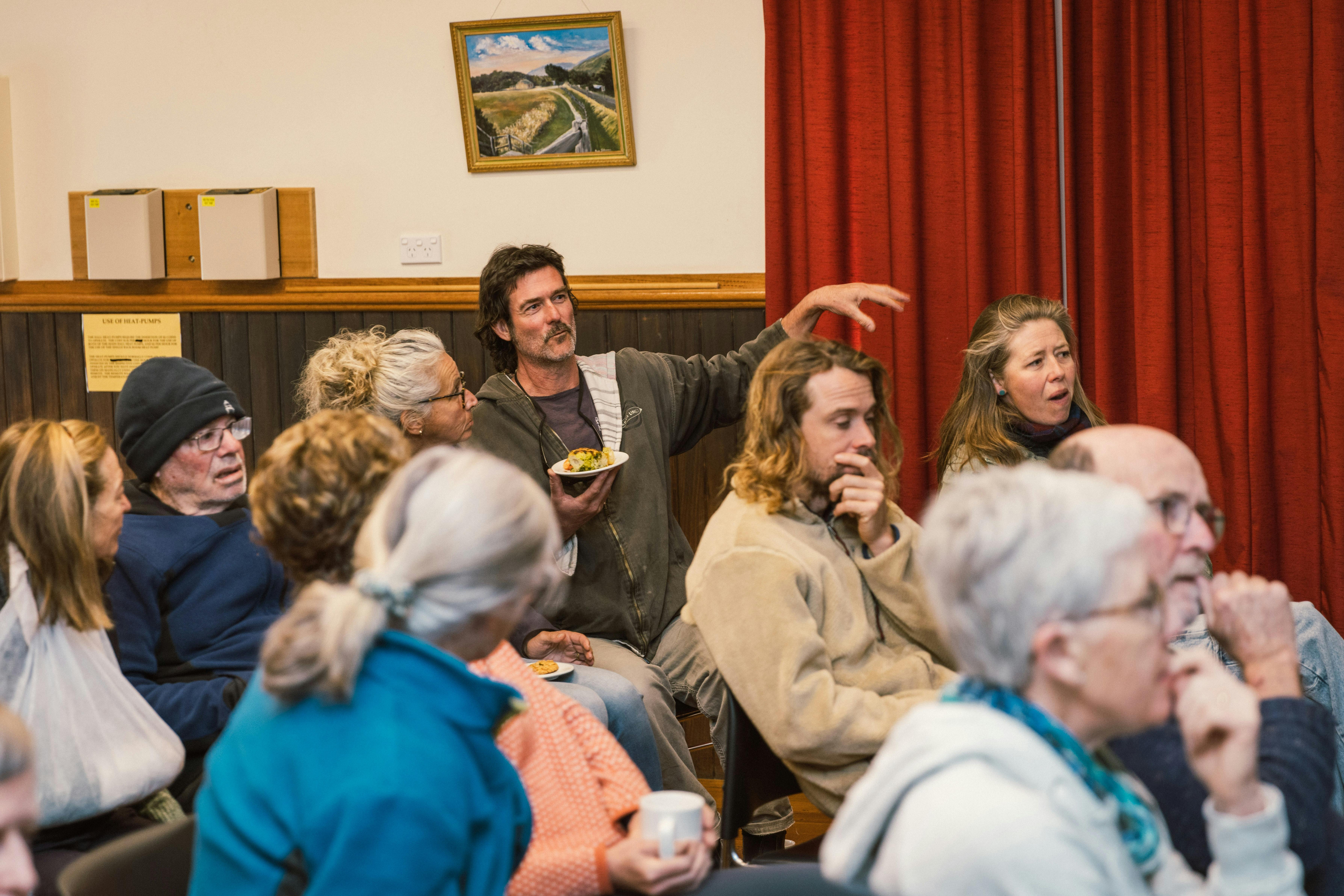 Audience members at Eaglehawk Neck Hall for Handfish to Seastars talk 2025
