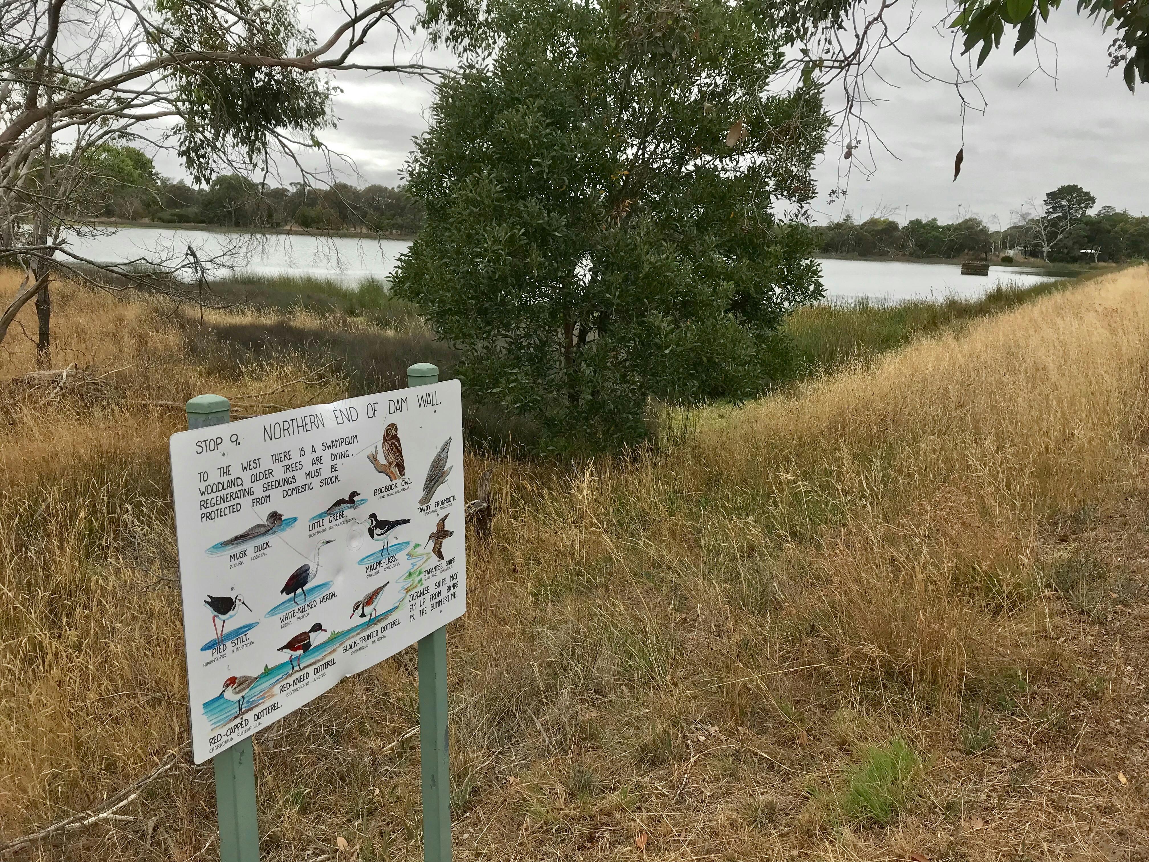 An example of the 12 different information boards with descriptions of wildlife and fauna .