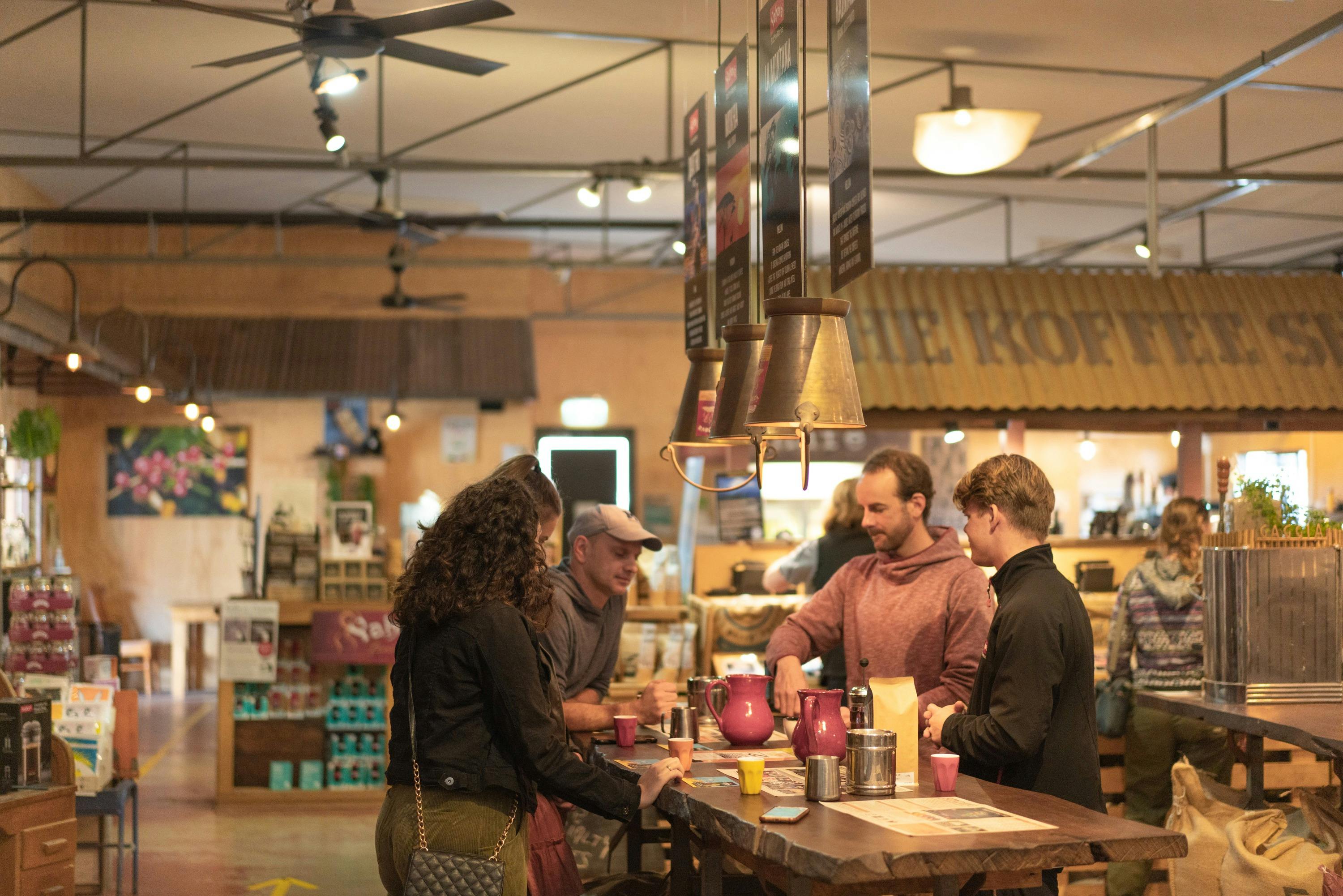 Guided Coffee Tasting At A Coffee Roasting House
