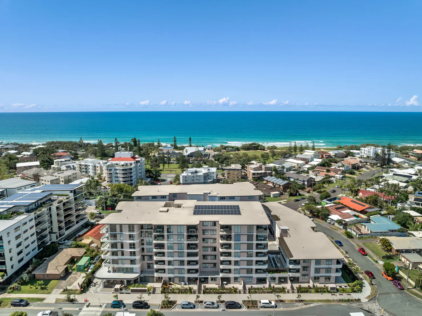 Aerial view of Lowanna Beach Resort