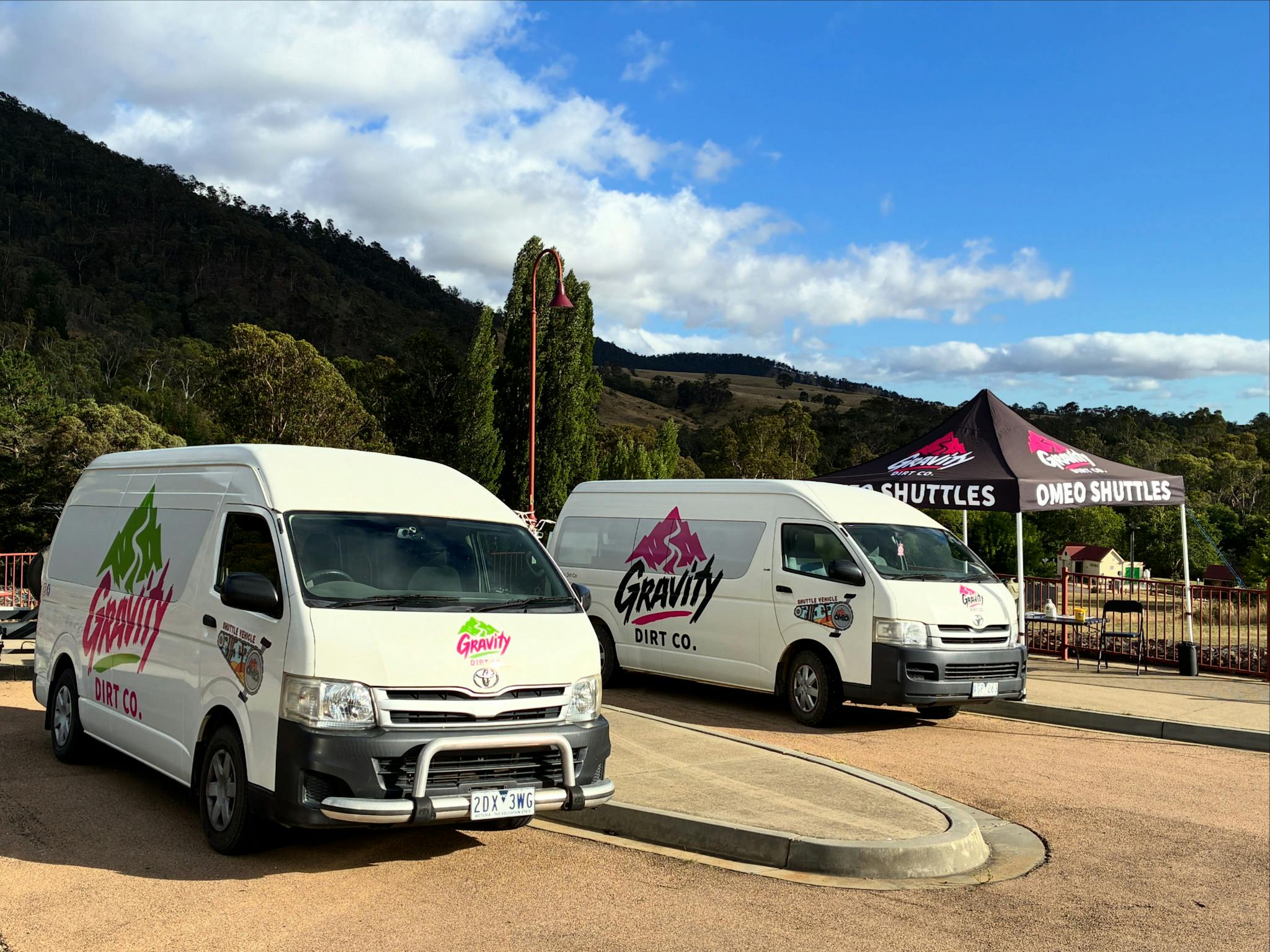 Gravity DIrt Co operate official shuttles from the pick up point in the centre of Omeo at 202 Day Av