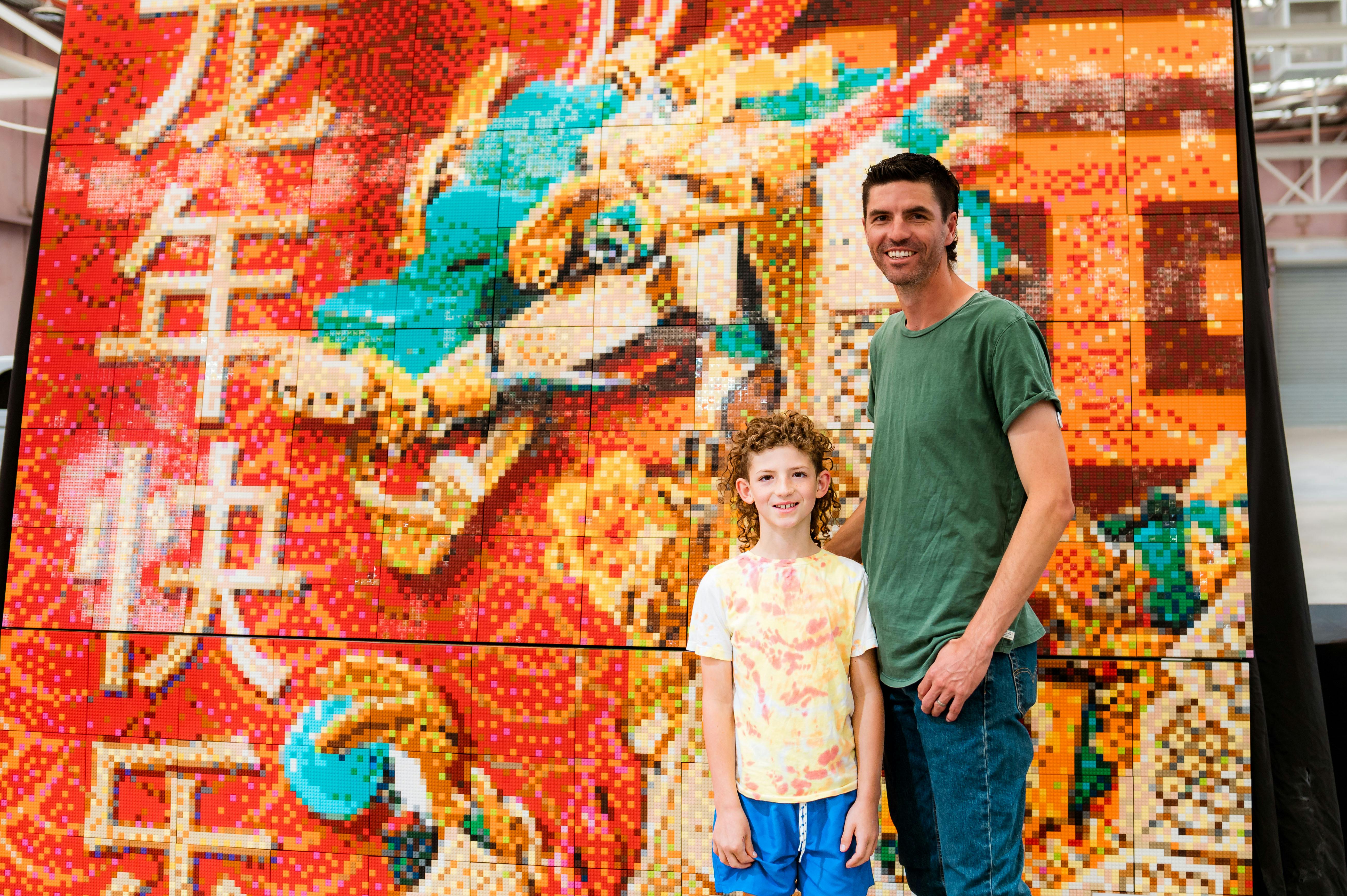 Giant LEGO mosaic at Bendigo Bricks