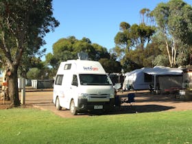 Powered sites cab be on lawn paving or gravel as required by camping or van types and weather