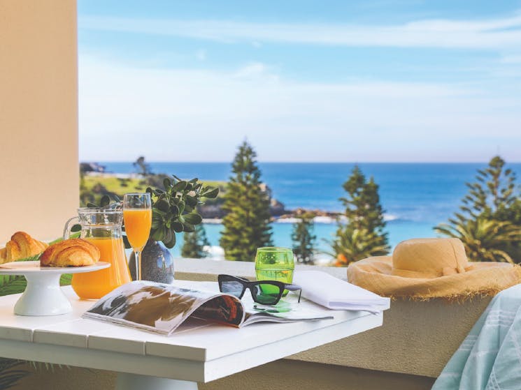 Ocean View breakfast on balcony